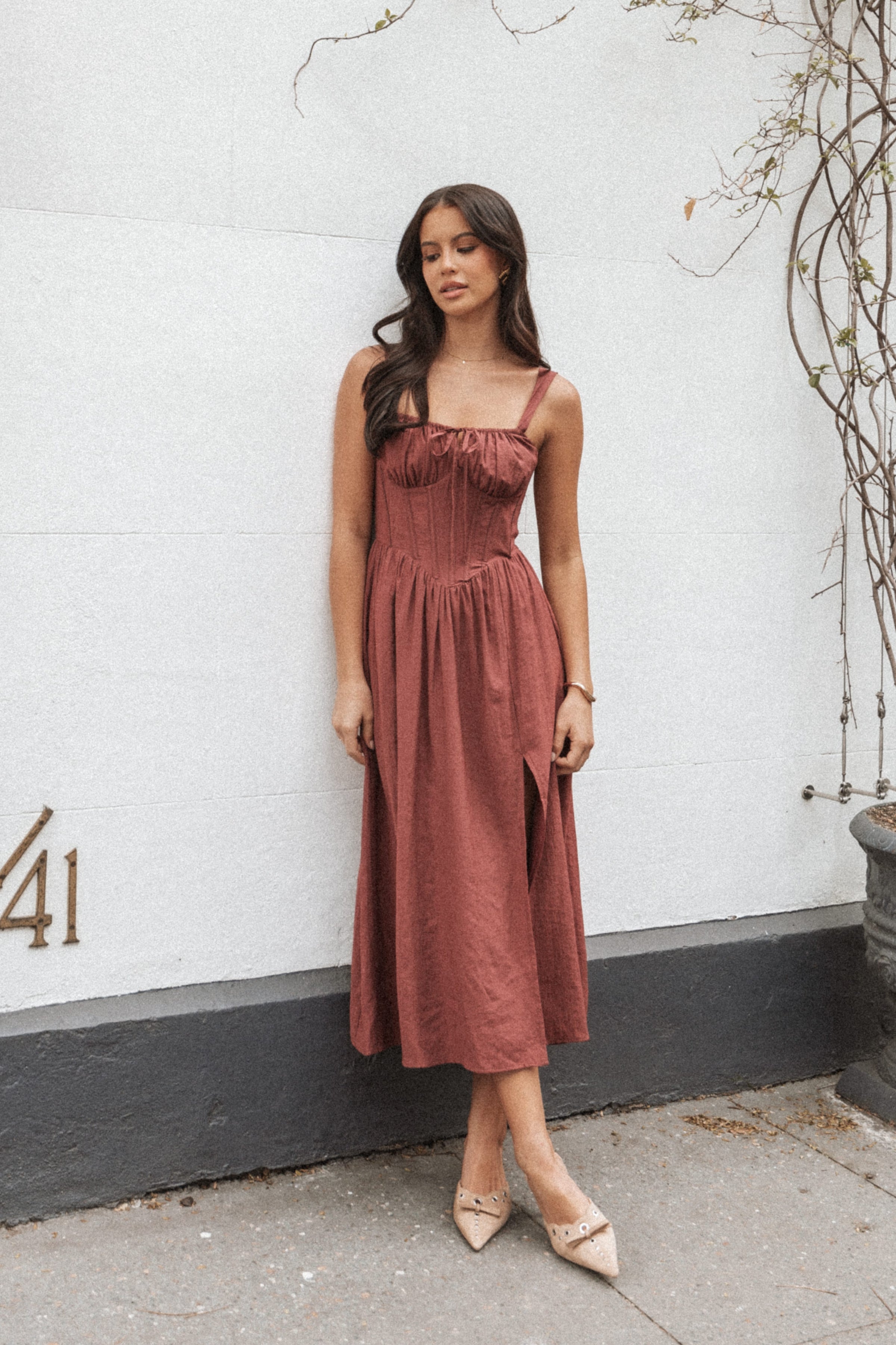 DRESSES Sofie Midi Dress - Brick