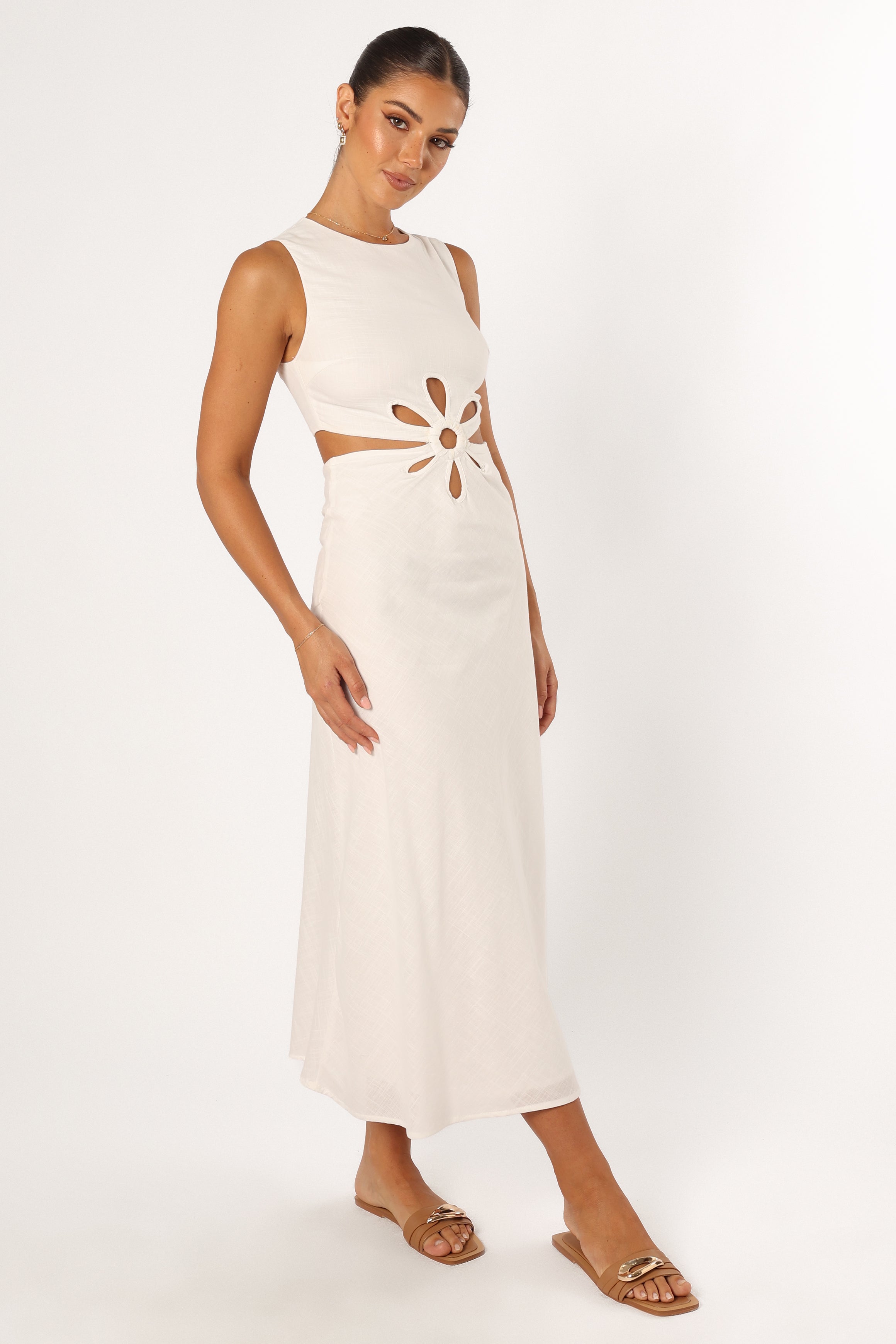 DRESSES @Sola Midi Dress - White