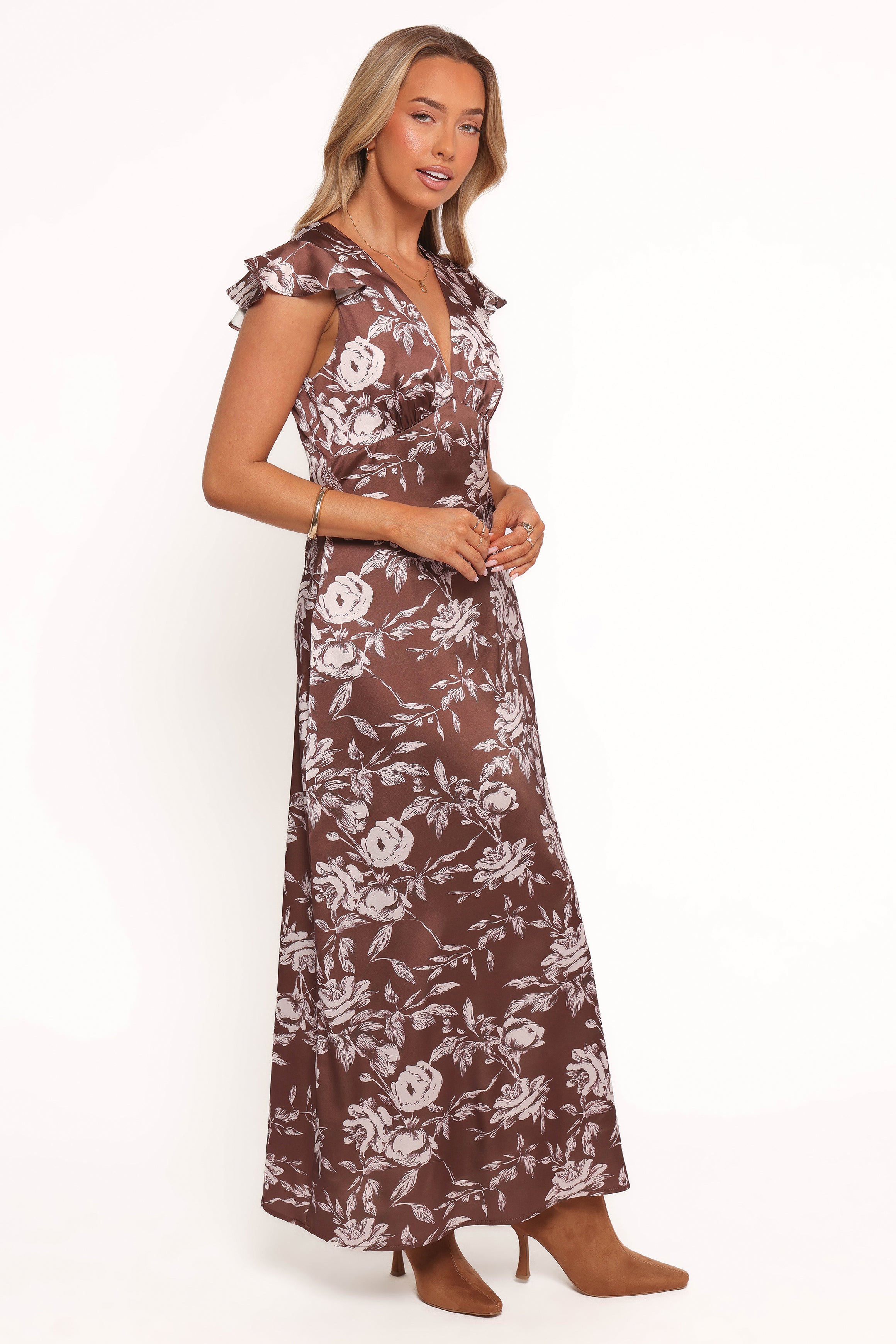 DRESSES Solara Maxi Dress - Brown Floral Print