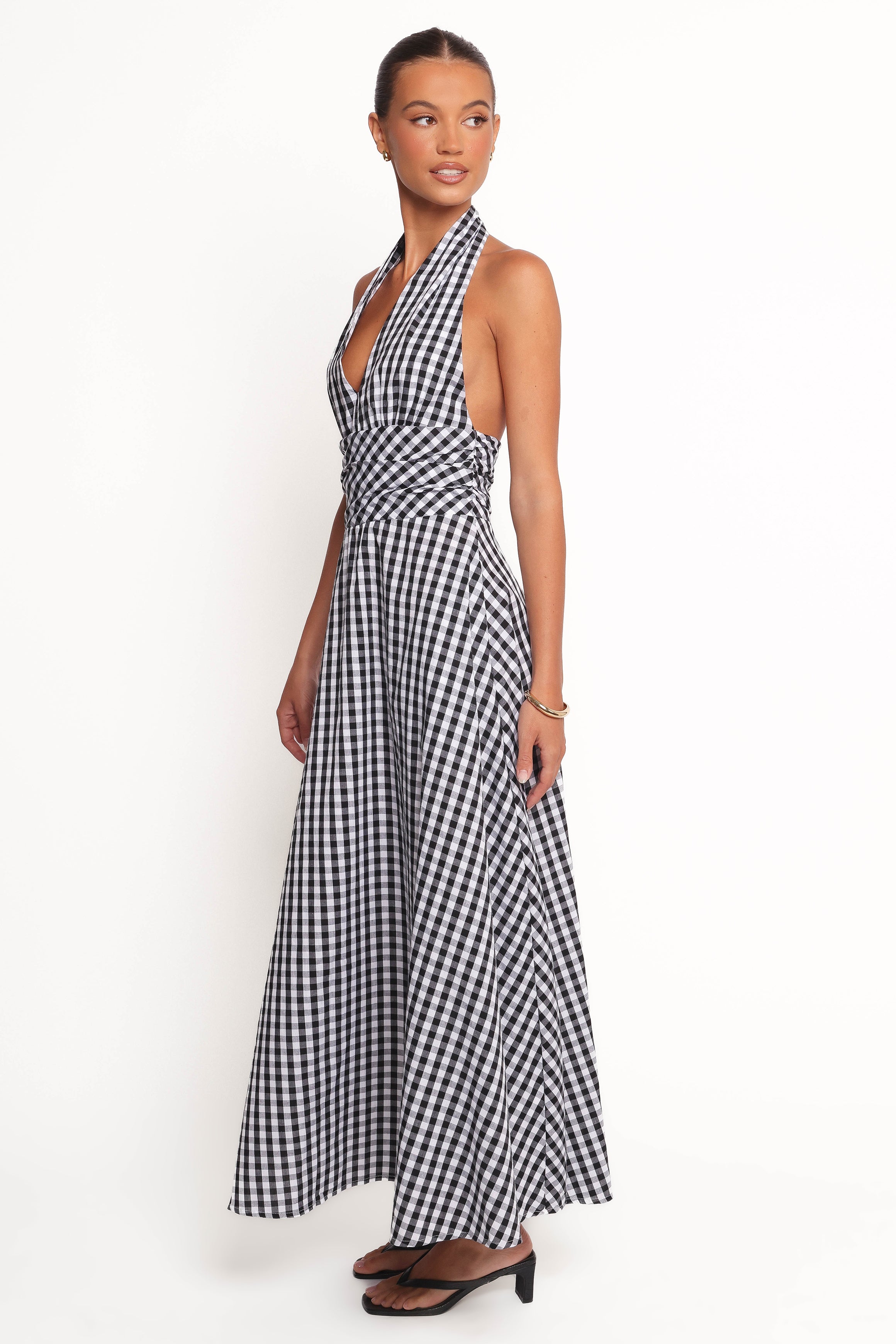 DRESSES Solene Maxi Halterneck Dress - Black/White