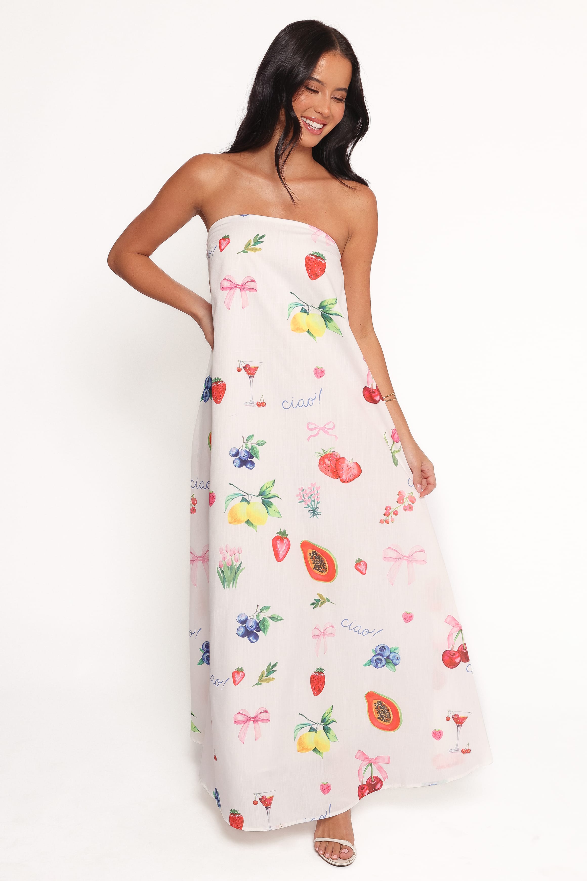 DRESSES Soph Strapless Maxi Dress - Ciao Bow Print
