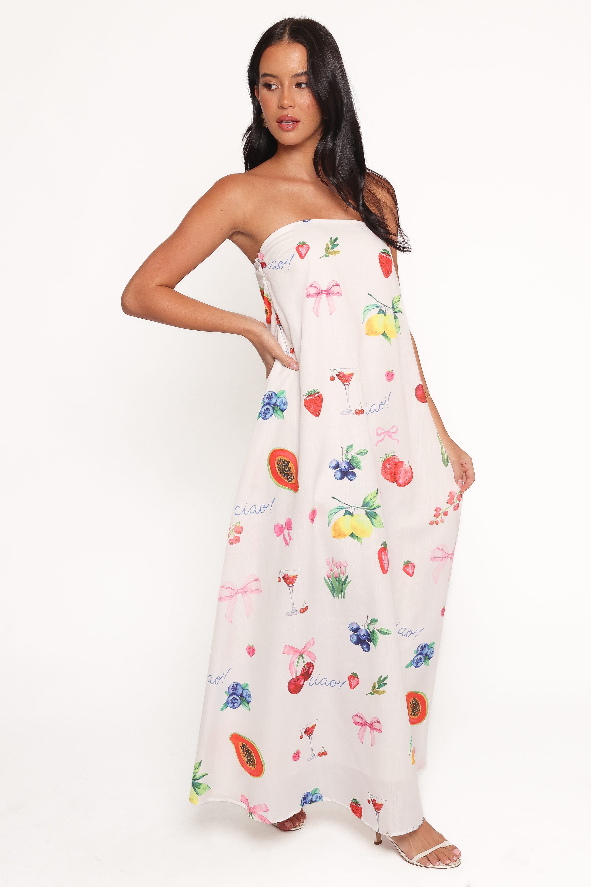 DRESSES Soph Strapless Maxi Dress - Ciao Bow Print