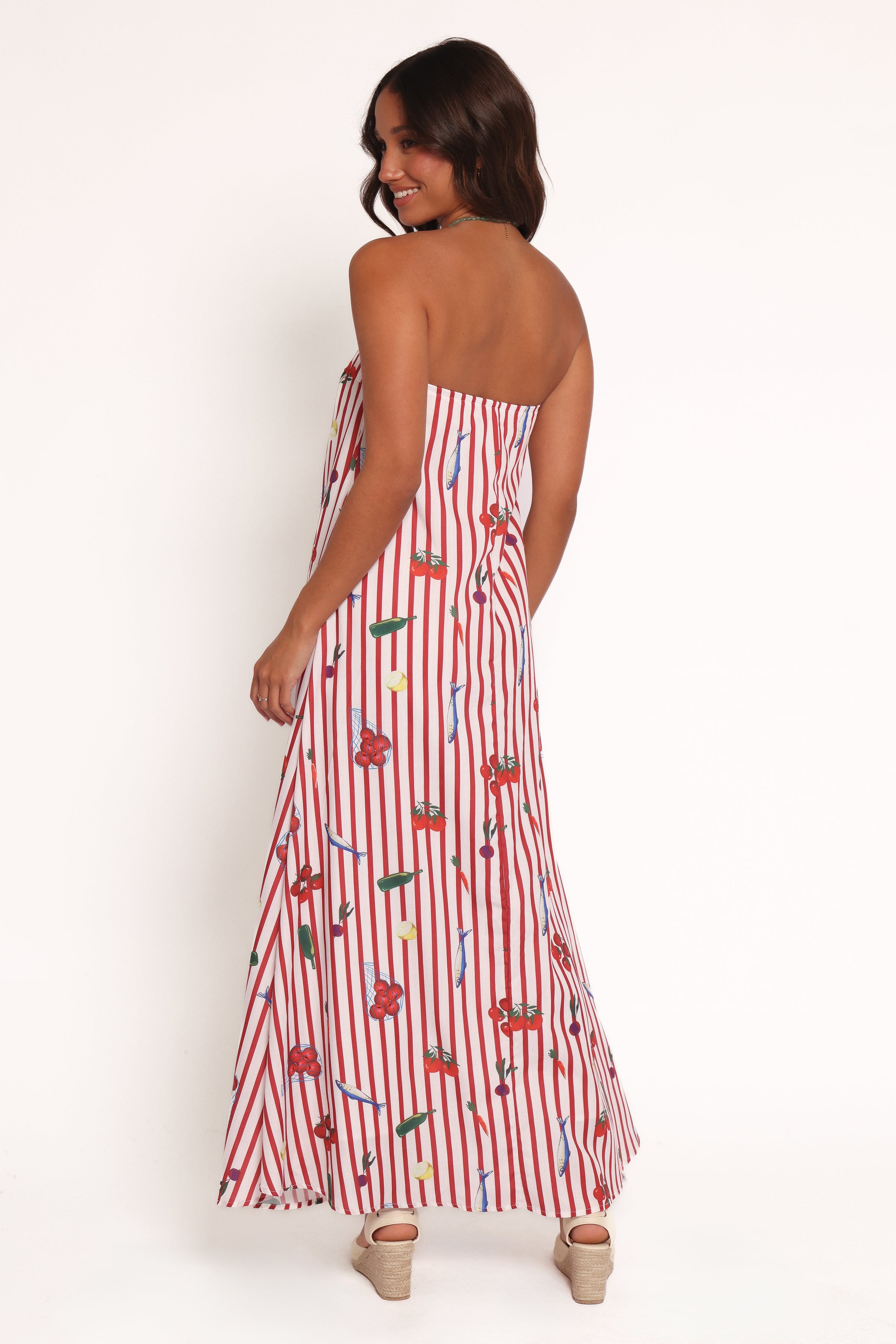 DRESSES Soph Strapless Maxi Dress - Red Picnic Stripe