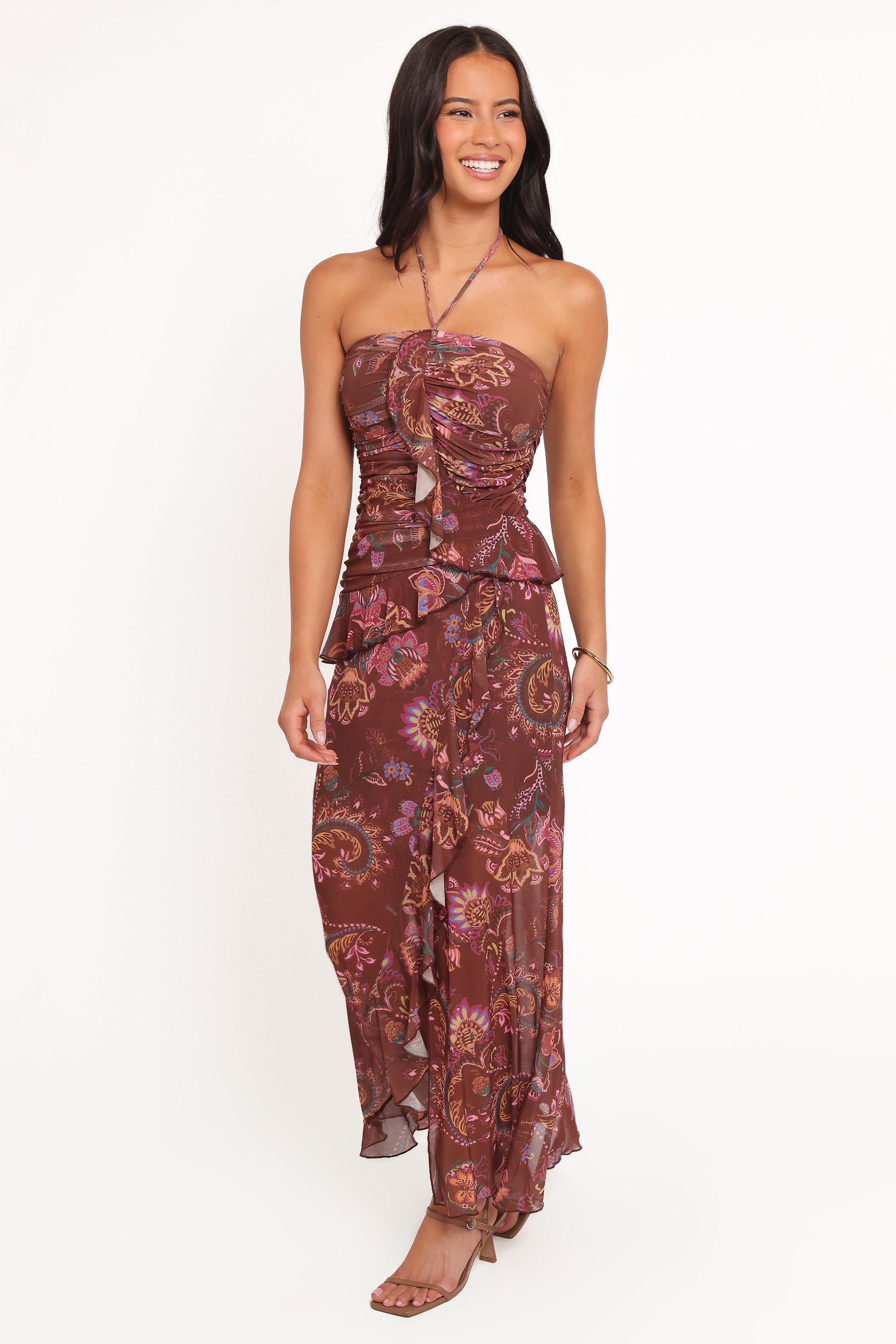 DRESSES Sorbet Midi Dress - Brown Floral