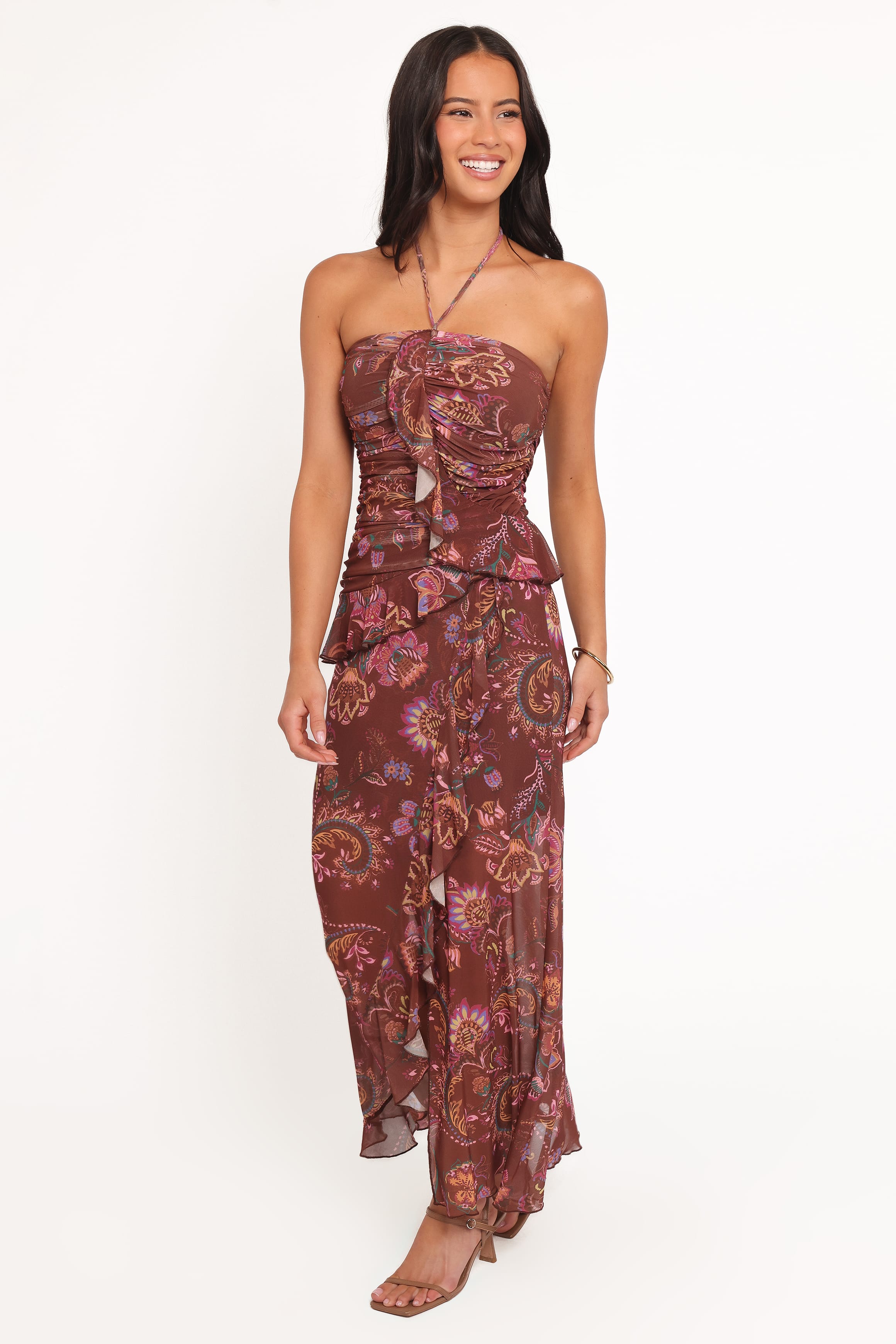 DRESSES Sorbet Midi Dress - Brown Floral