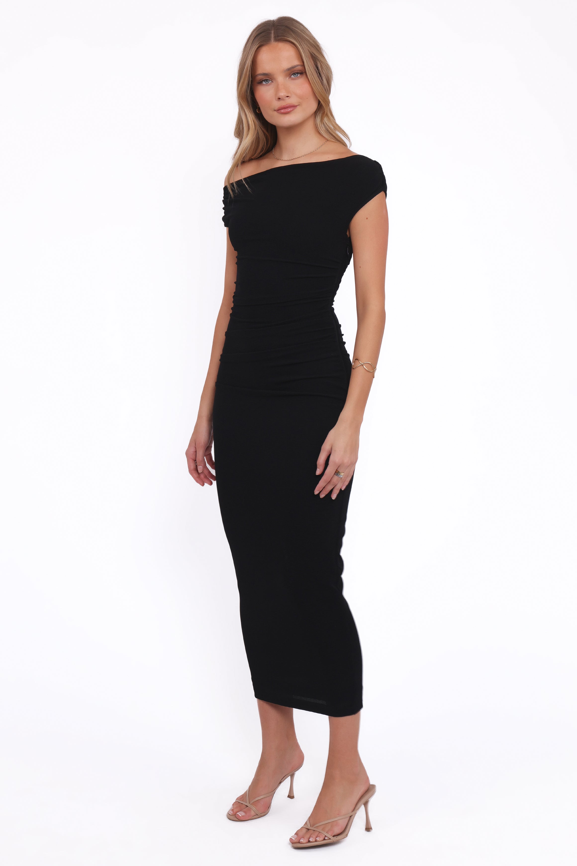 DRESSES Spencer Off Shoulder Midi Dress - Black