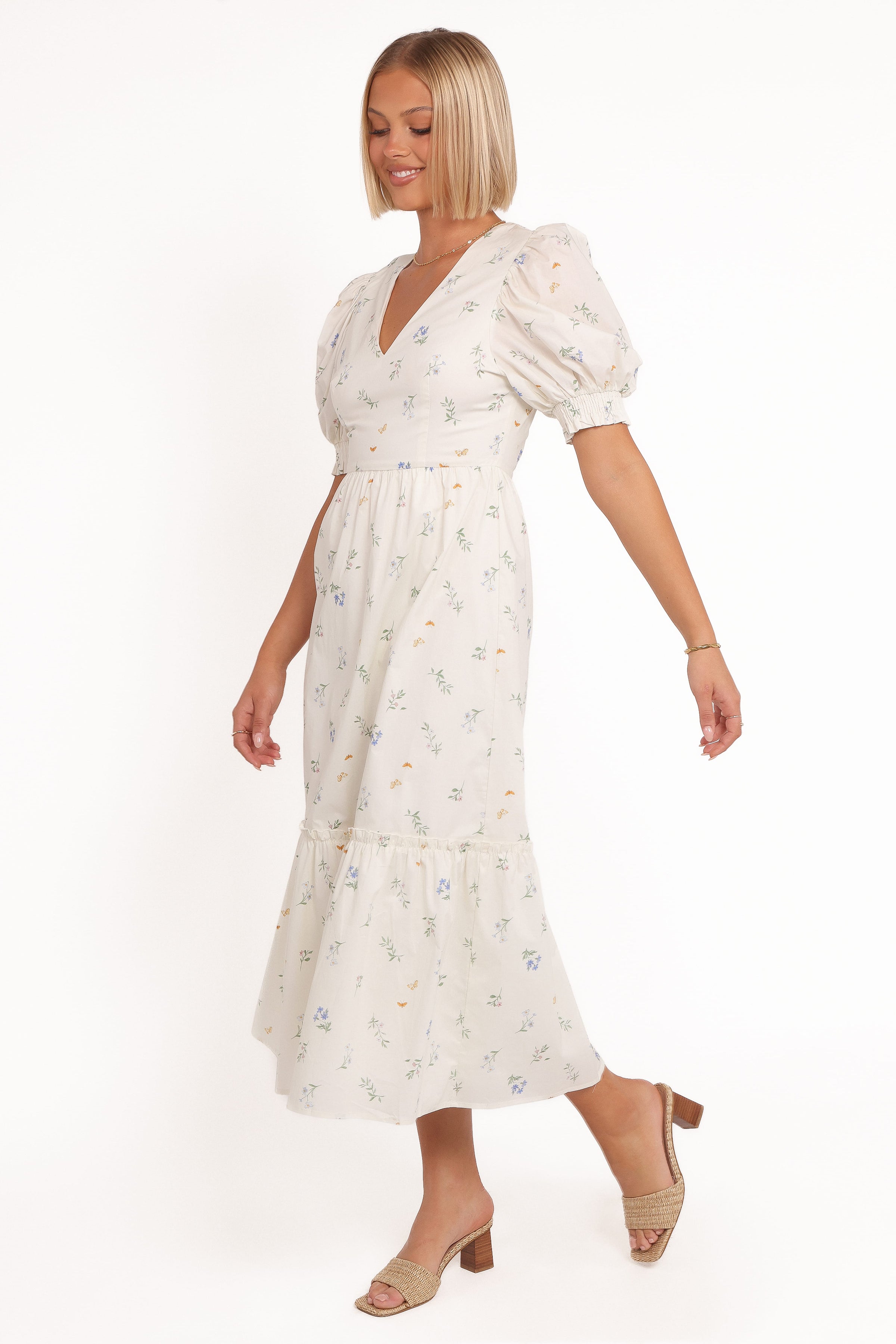 DRESSES Steele Puff Sleeve Midi Dress - Floral