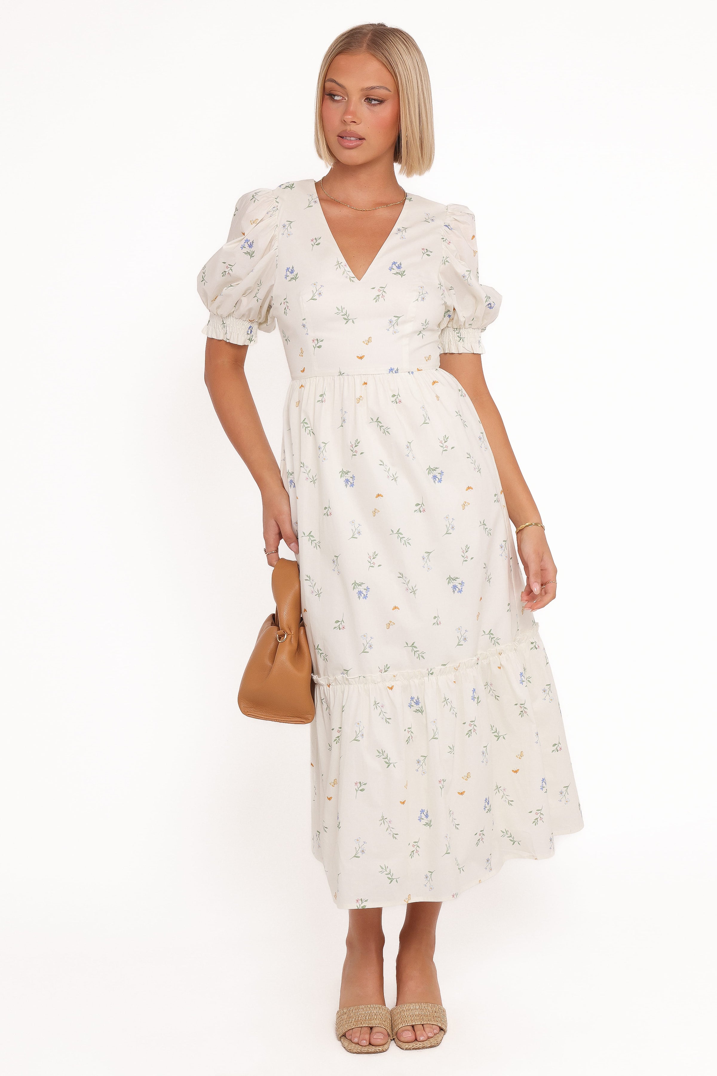 DRESSES Steele Puff Sleeve Midi Dress - Floral