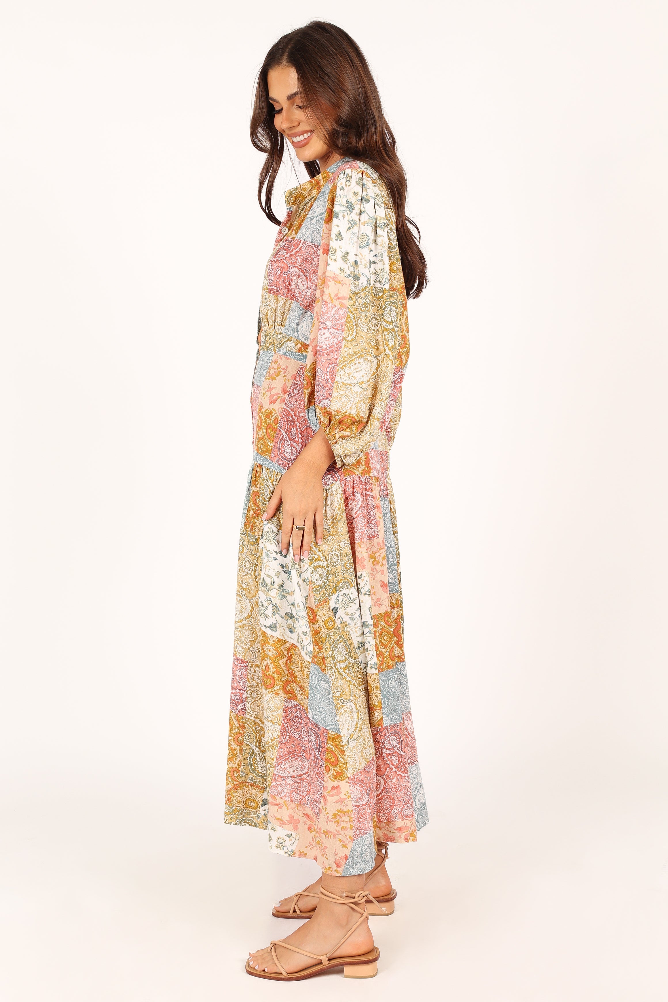 DRESSES @Syracuse Long Sleeve Midi Dress - Multi (waiting on bulk)