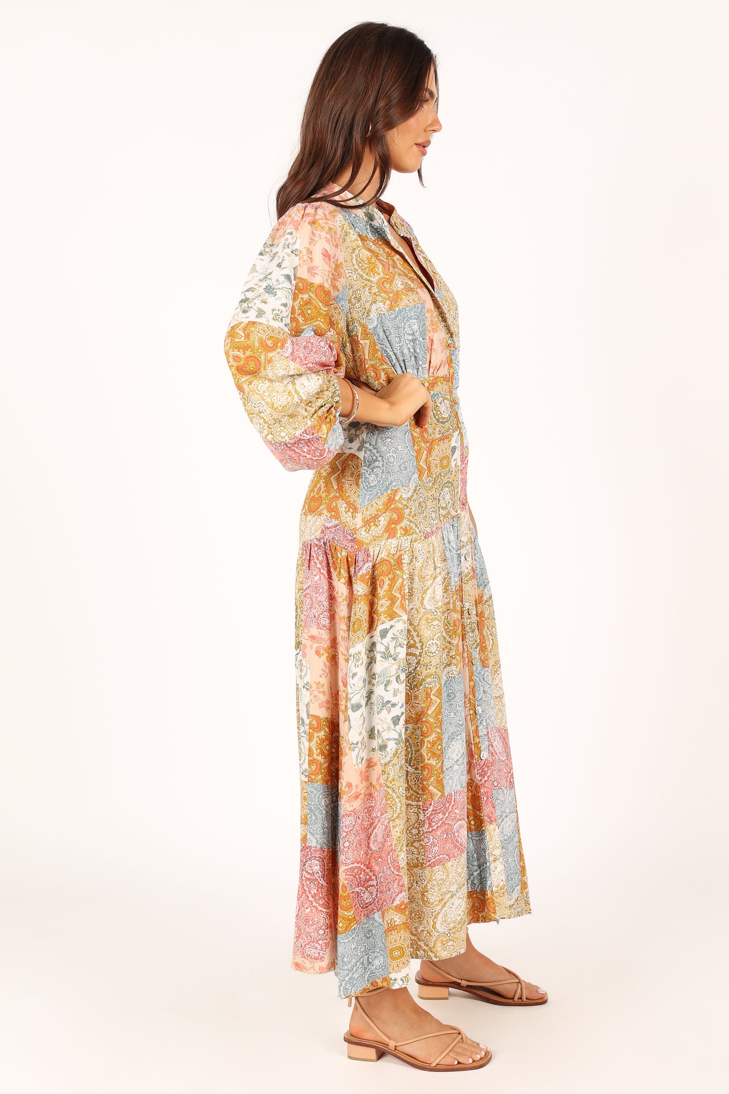 DRESSES @Syracuse Long Sleeve Midi Dress - Multi (waiting on bulk)