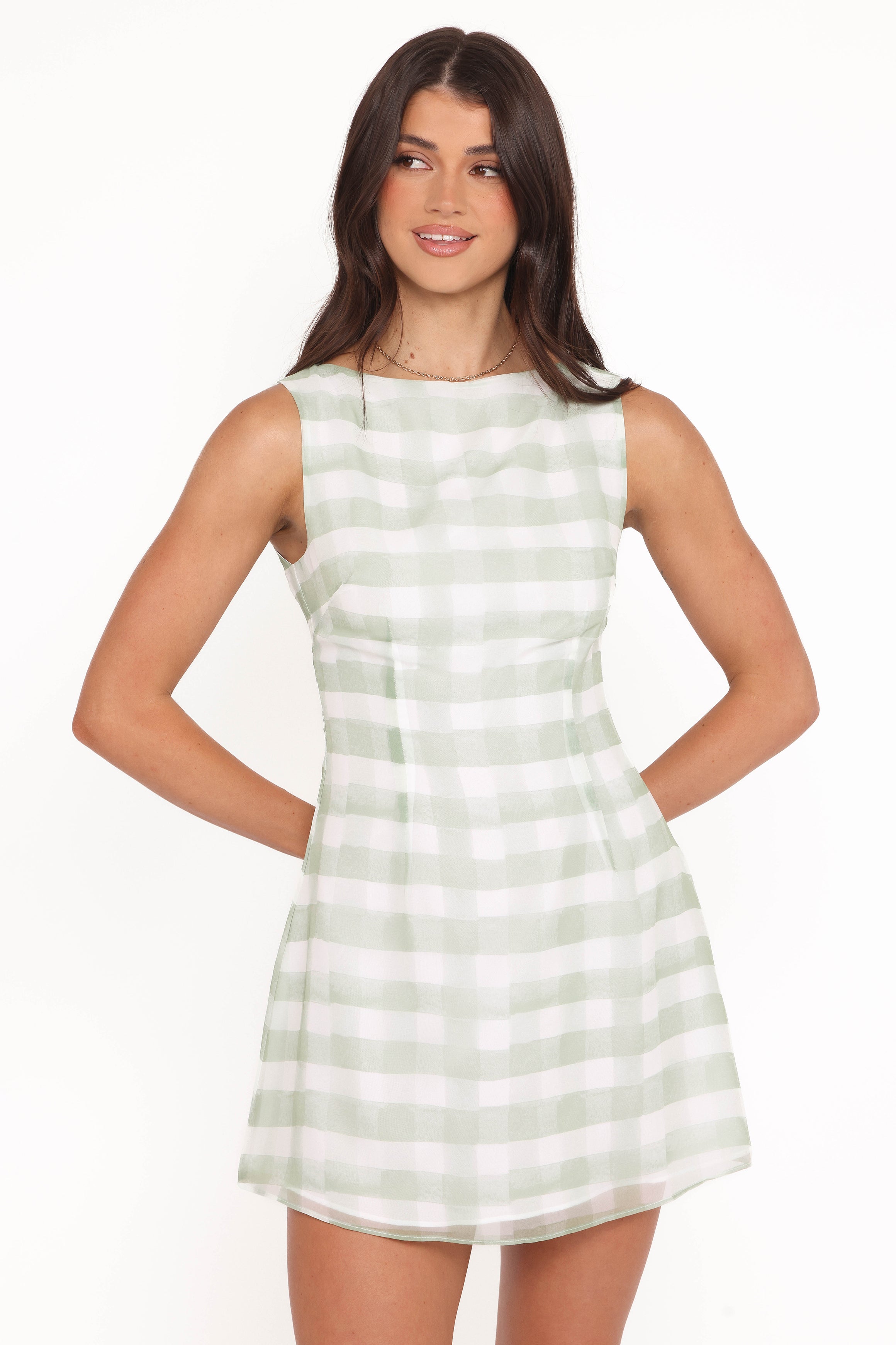 DRESSES Tallin Mini Dress - Green Gingham