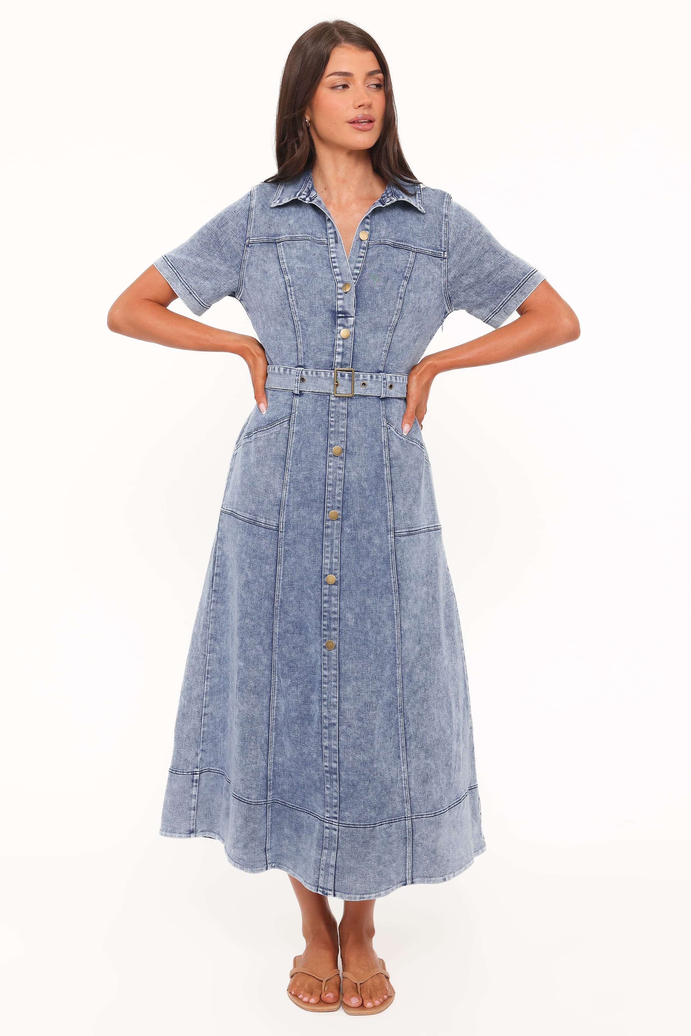 DRESSES Tamara Maxi Dress - Med Denim