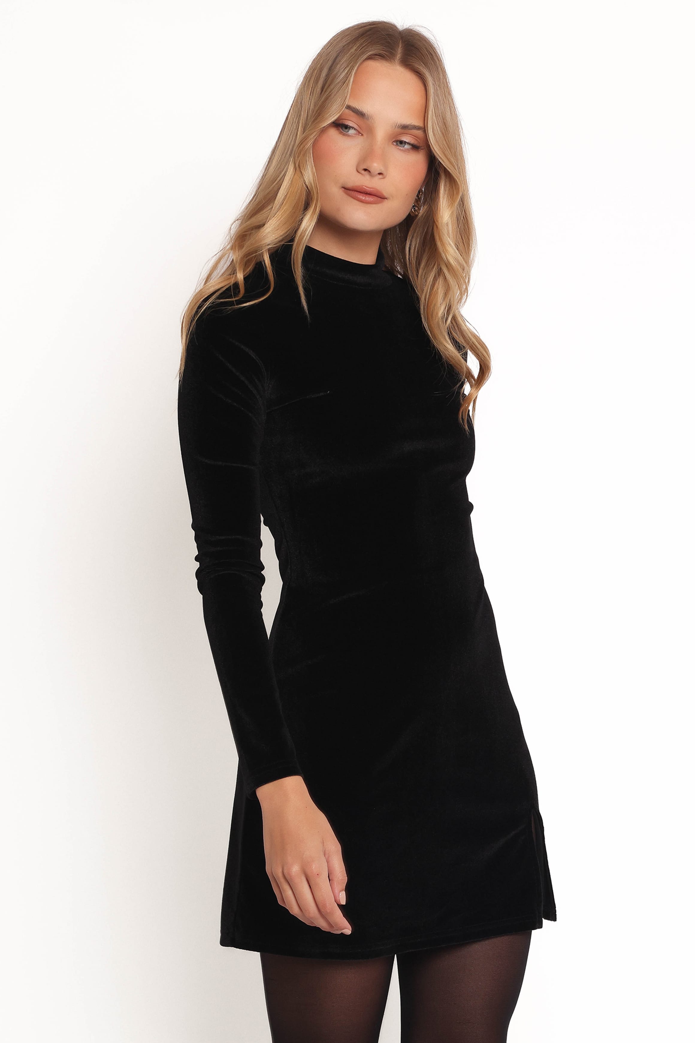 DRESSES Taylor Velvet Mini Dress - Black