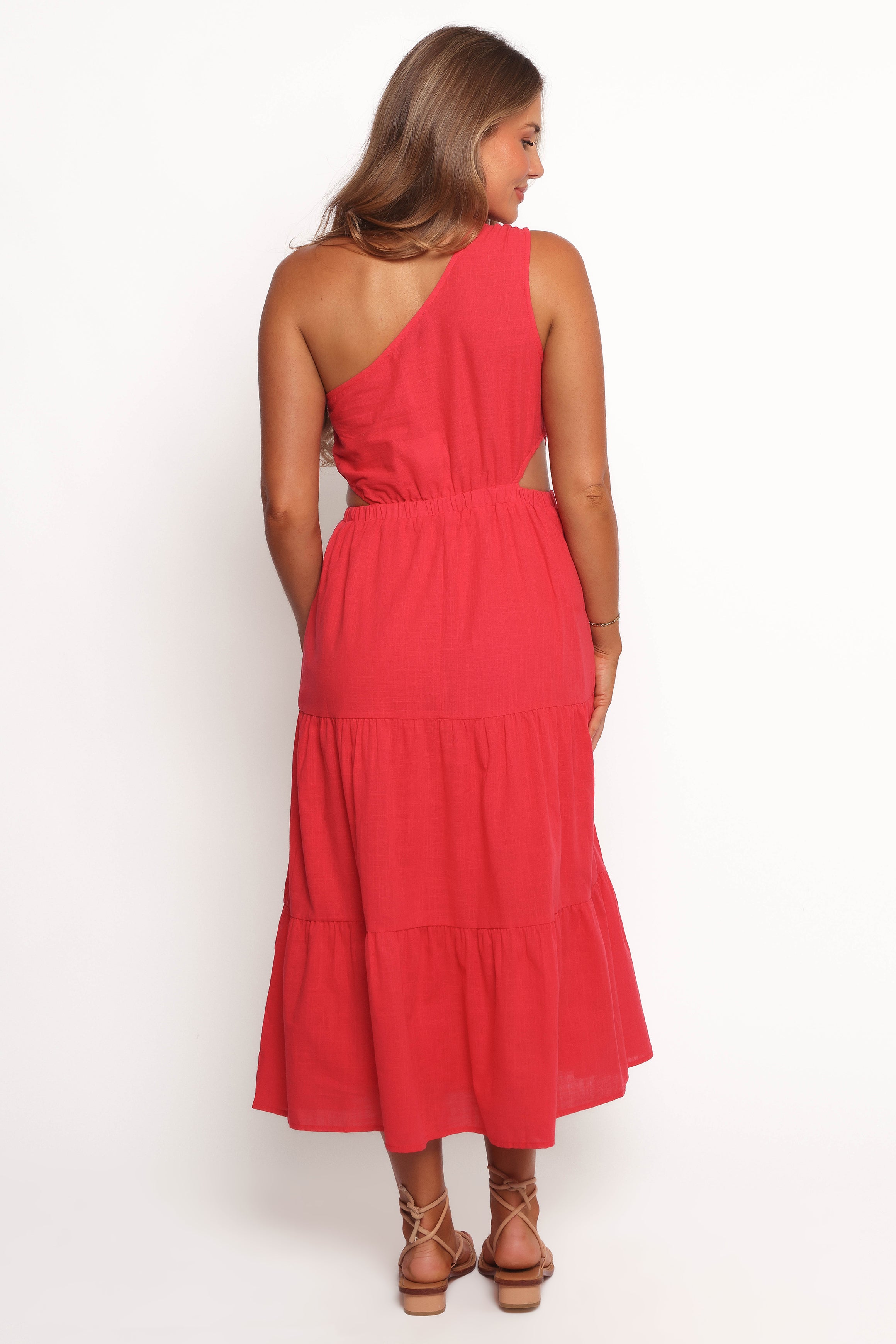 DRESSES Teresa One Shoulder Midi Dress - Red