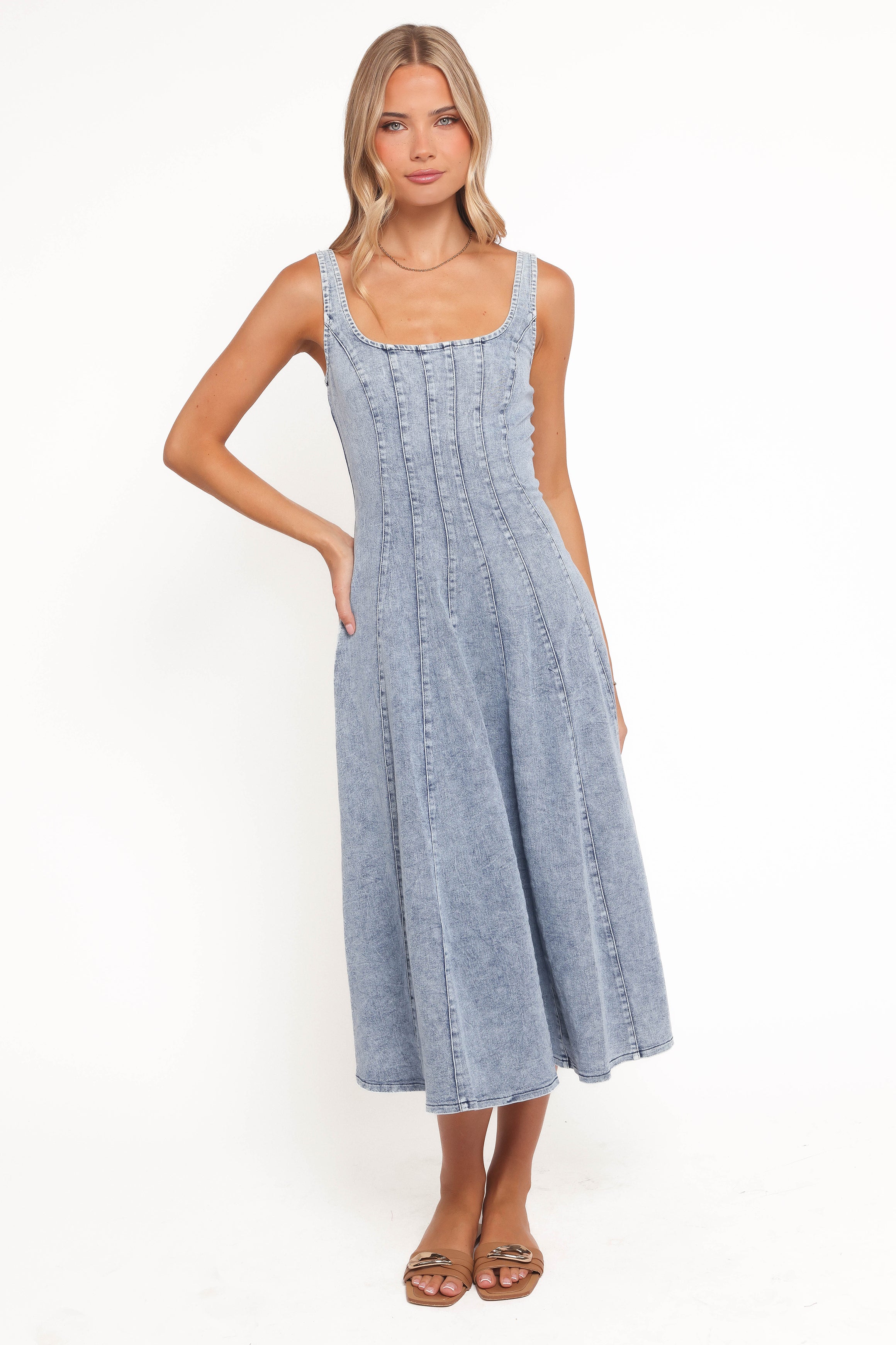 DRESSES Una Midi Dress - Light Denim