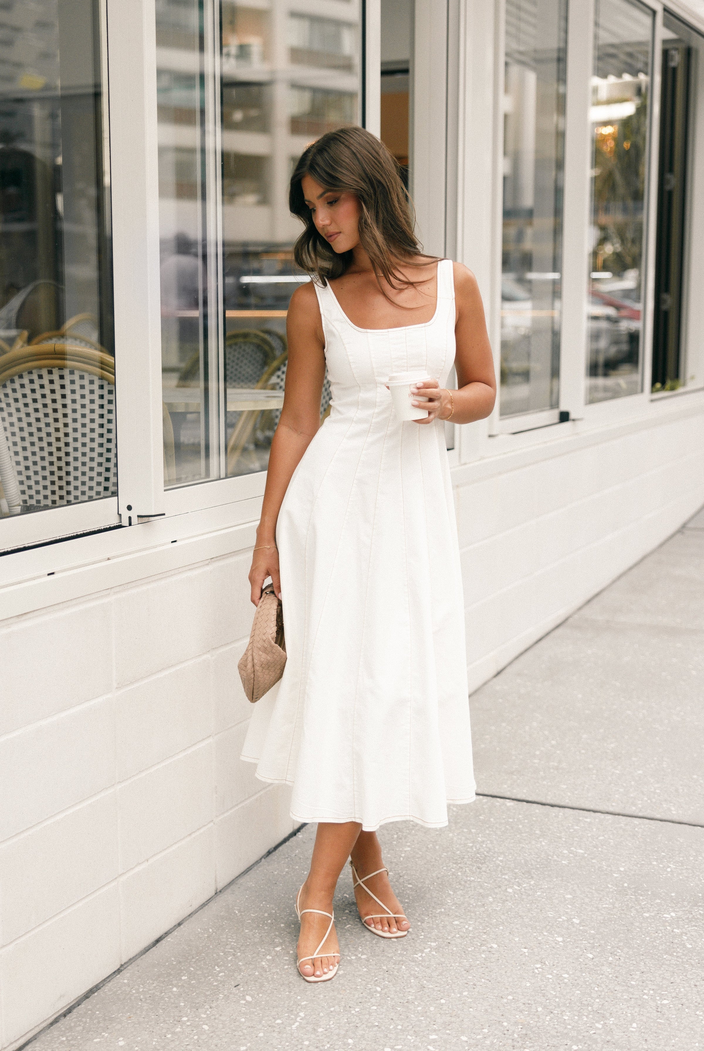 DRESSES Una Midi Dress - White