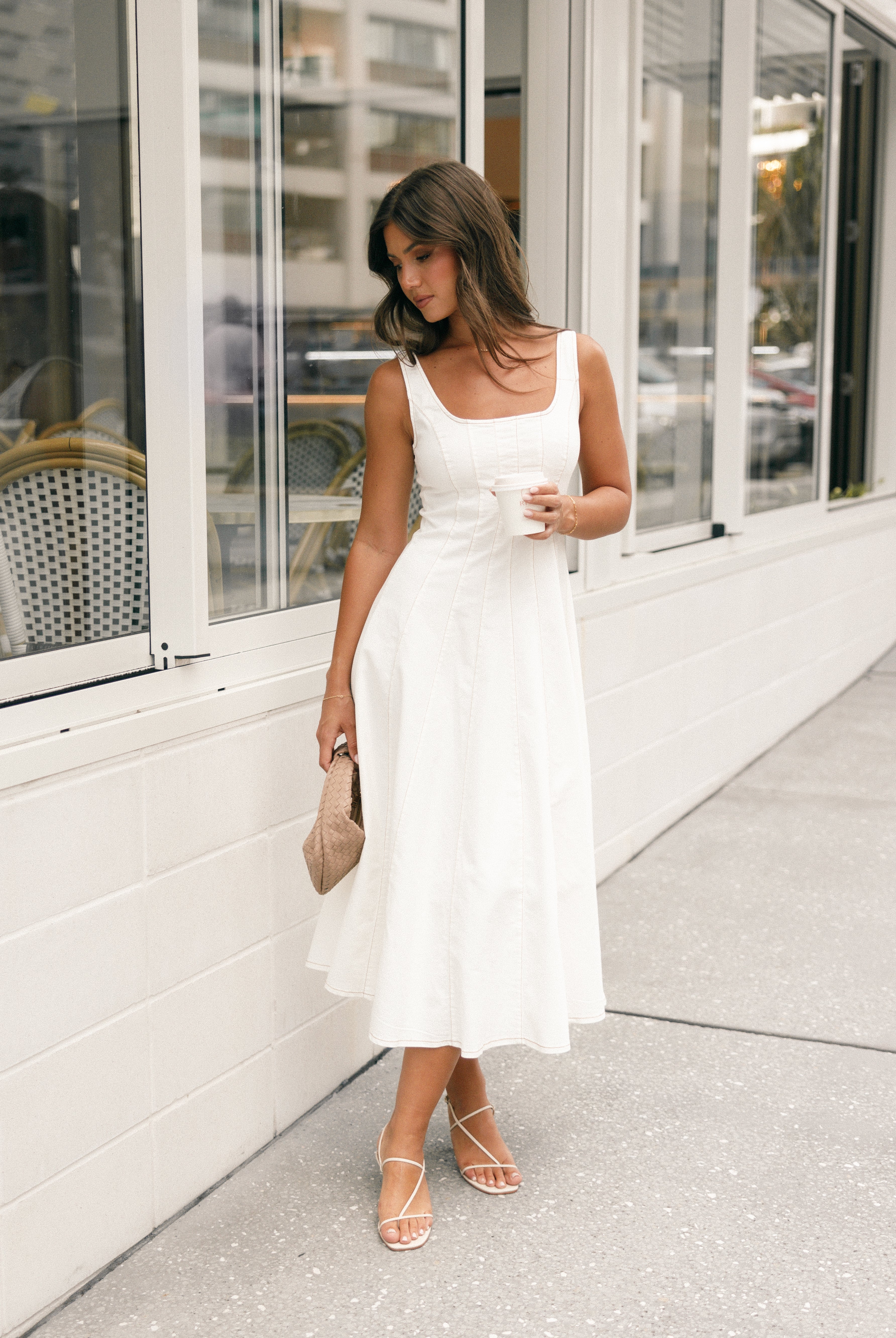 DRESSES Una Midi Dress - White