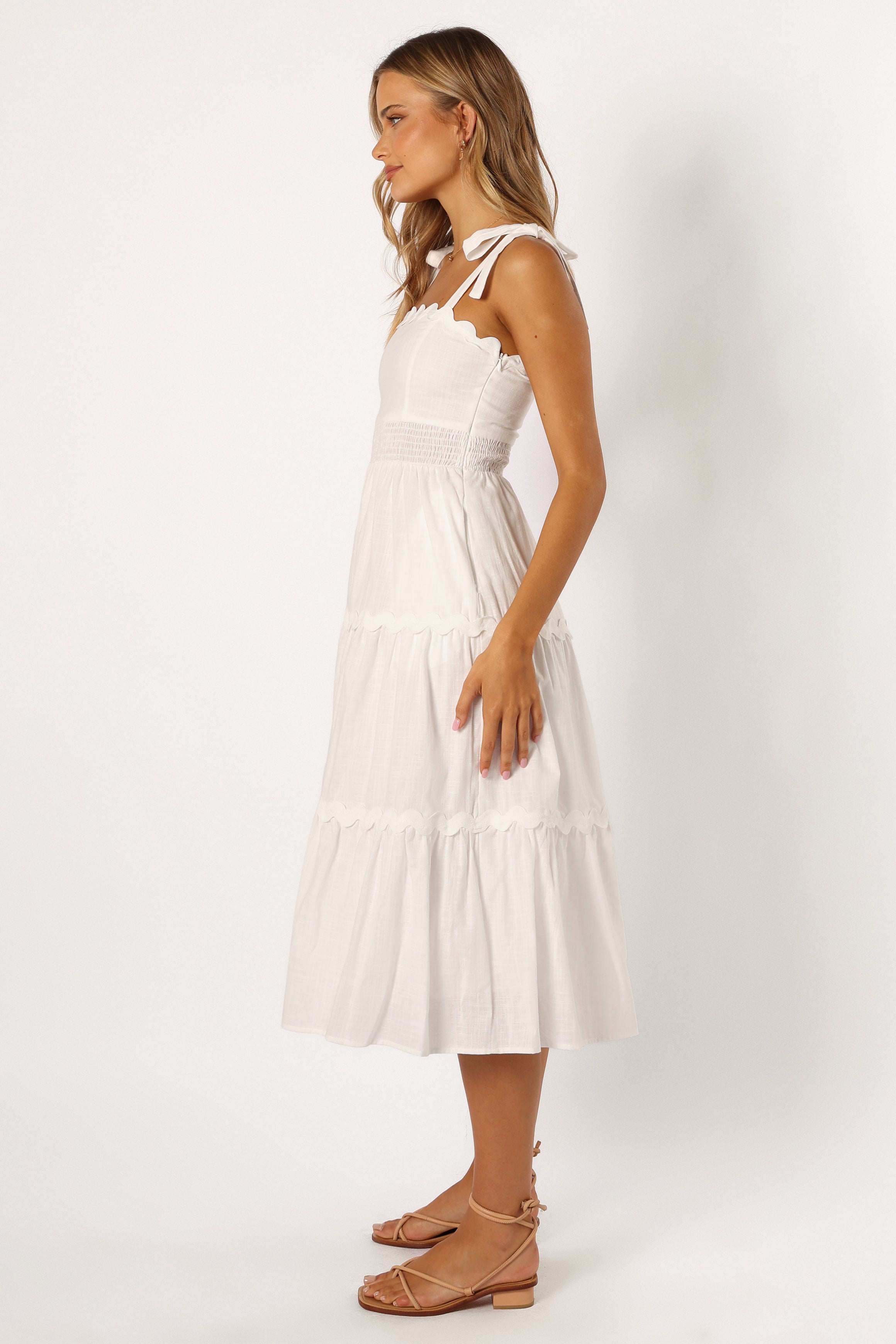 DRESSES @Urmi Midi Dress - White