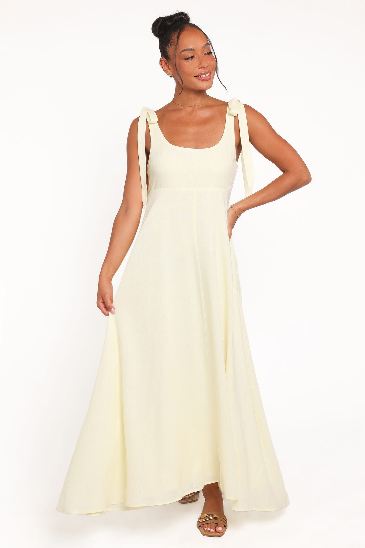 DRESSES Valara Tie Shoulder Maxi Dress - Butter Yellow