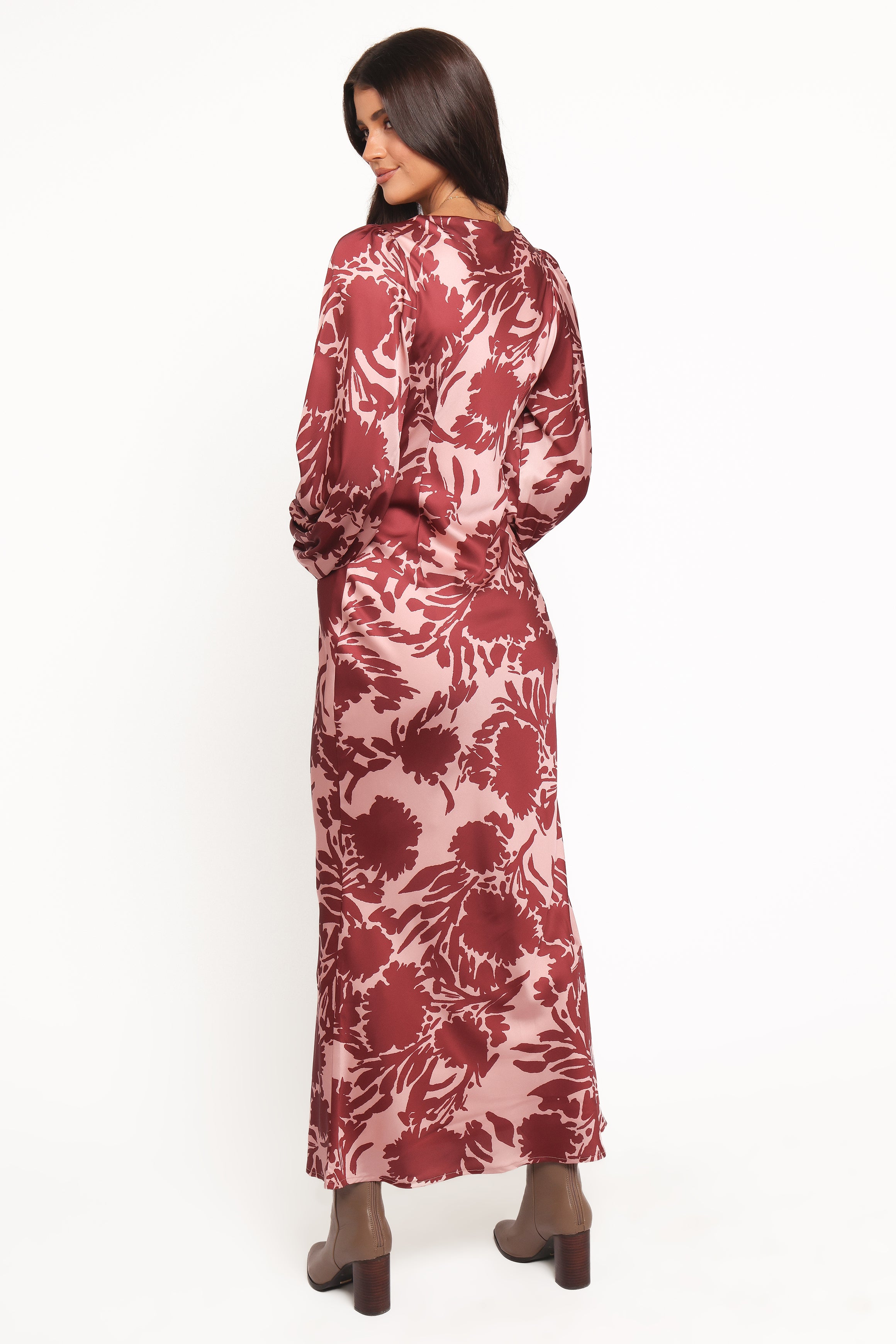 DRESSES Varly Long Sleeve Dress - Pale Burgundy