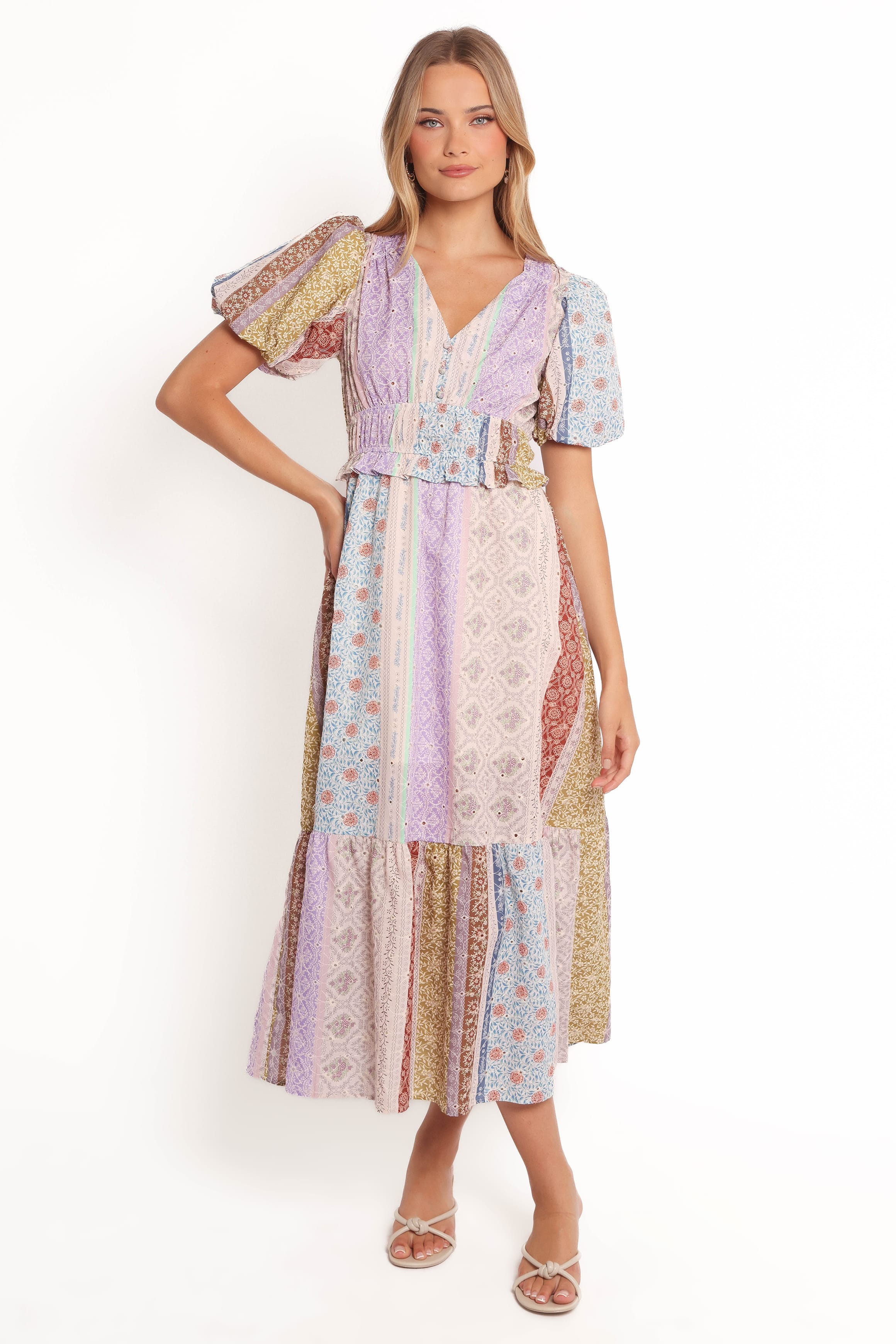 DRESSES Verona Patchwork Midi Dress - Botanic Multi