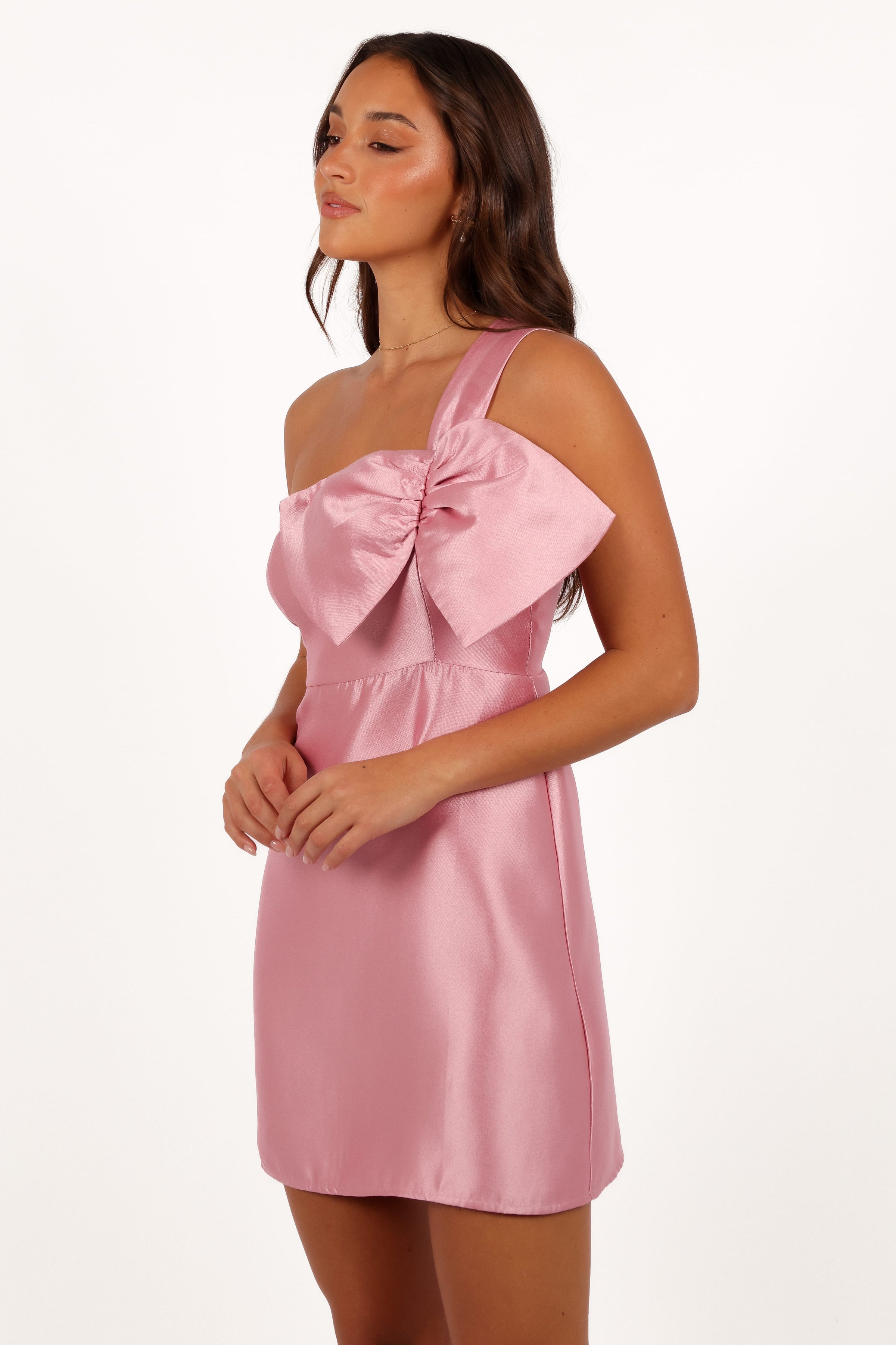 DRESSES Veve One Shoulder Mini Dress - Poppy Pink