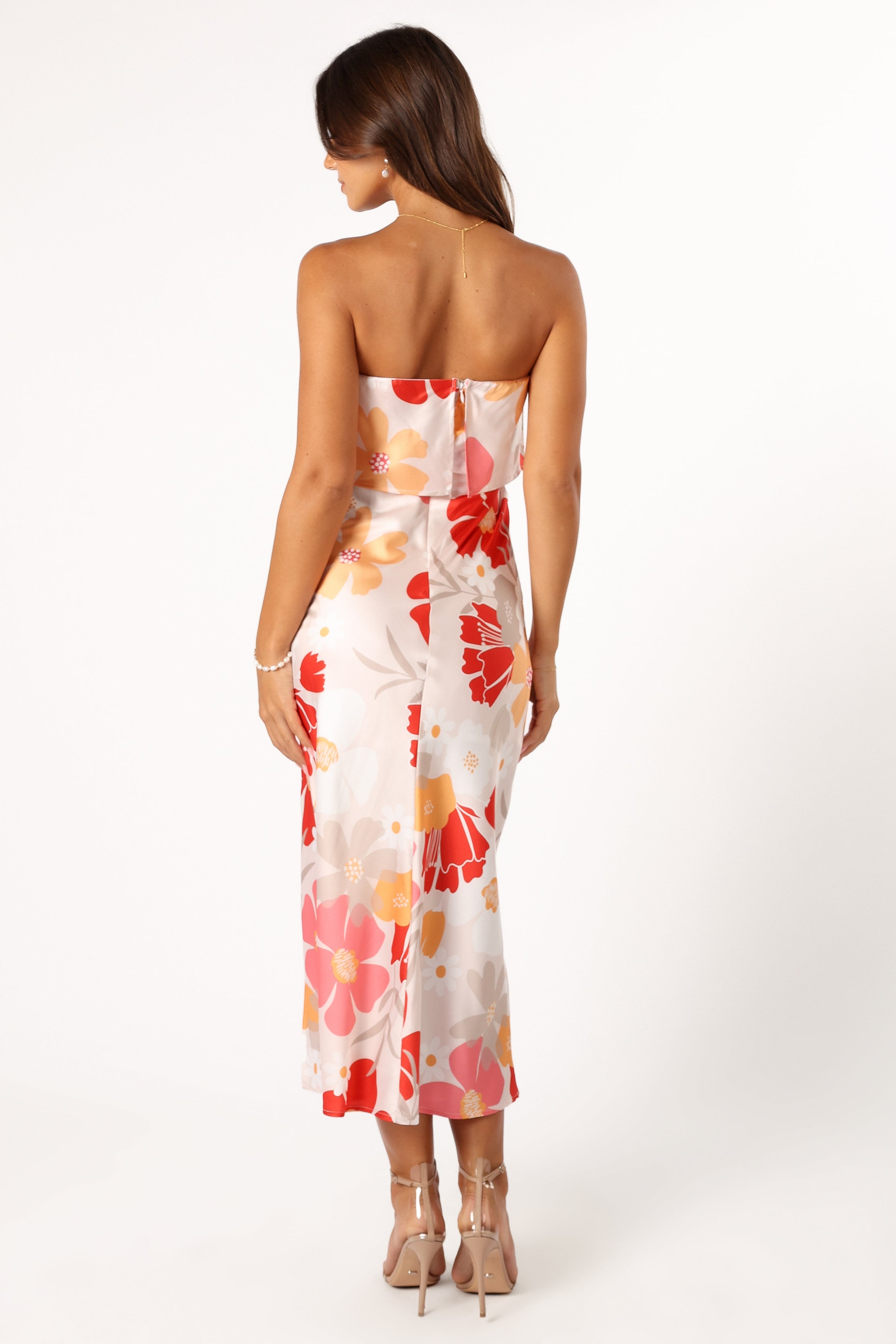 DRESSES @Vienna Strapless Midi Dress - Positano Floral