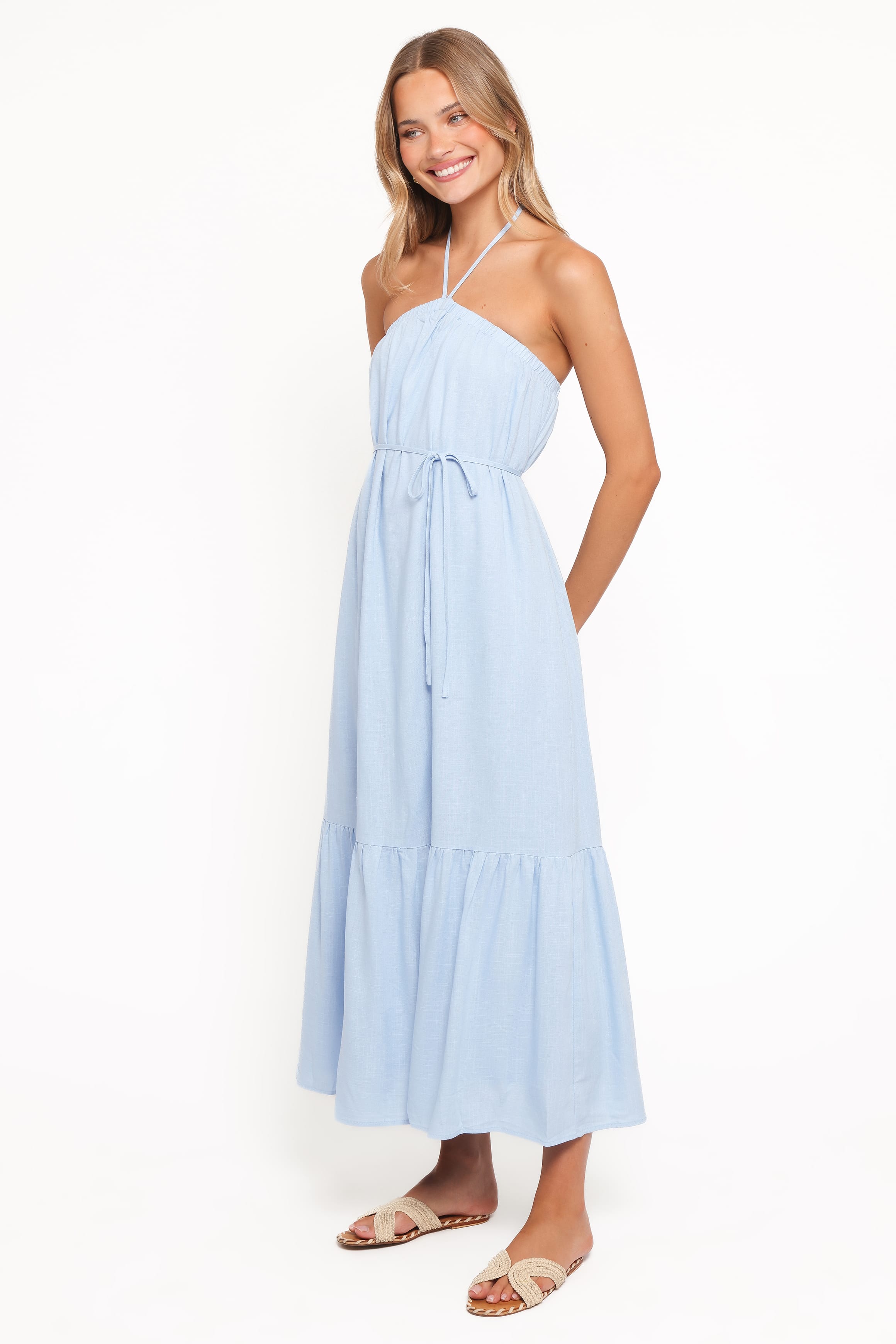 DRESSES View Halterneck Maxi Dress - Pale Blue