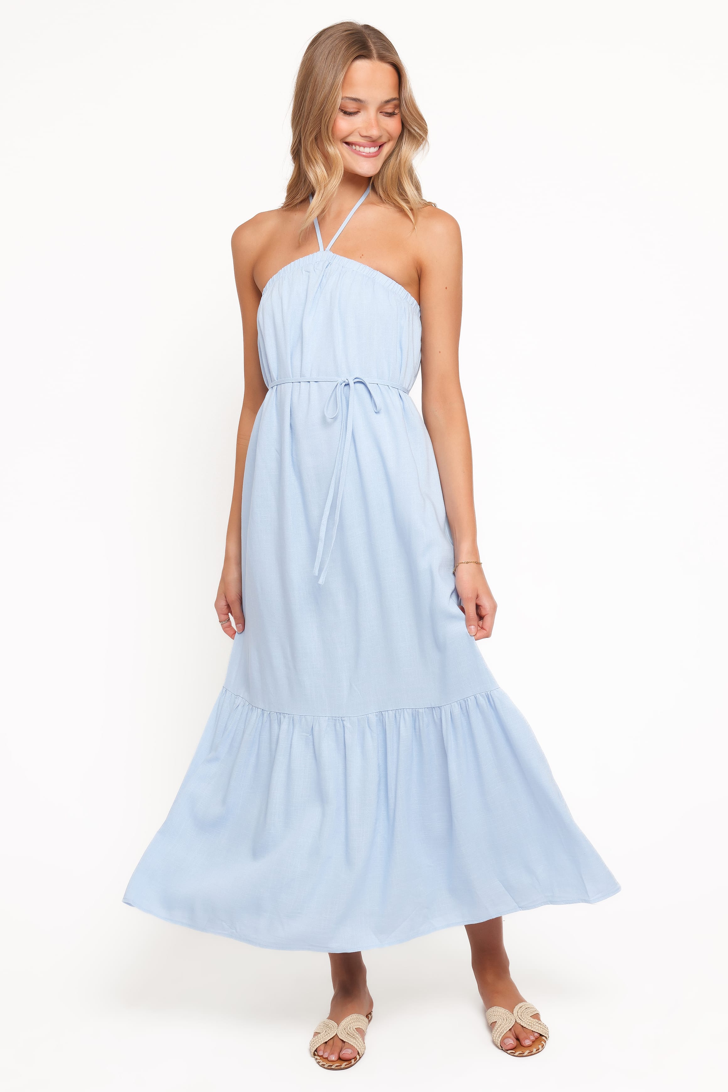 DRESSES View Halterneck Maxi Dress - Pale Blue