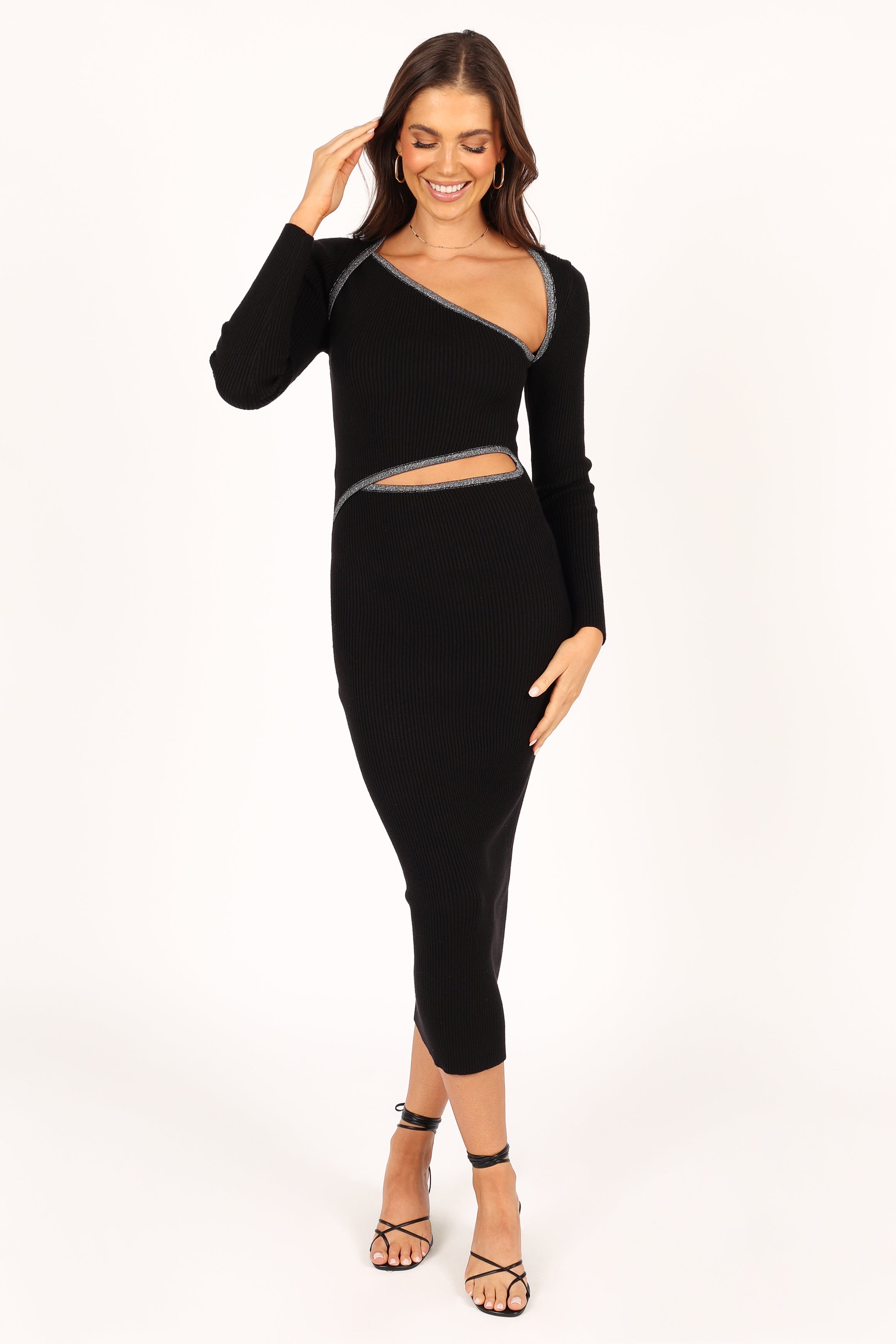 DRESSES @Vinelle Long Sleeve Midi Dress - Black (waiting on bulk)