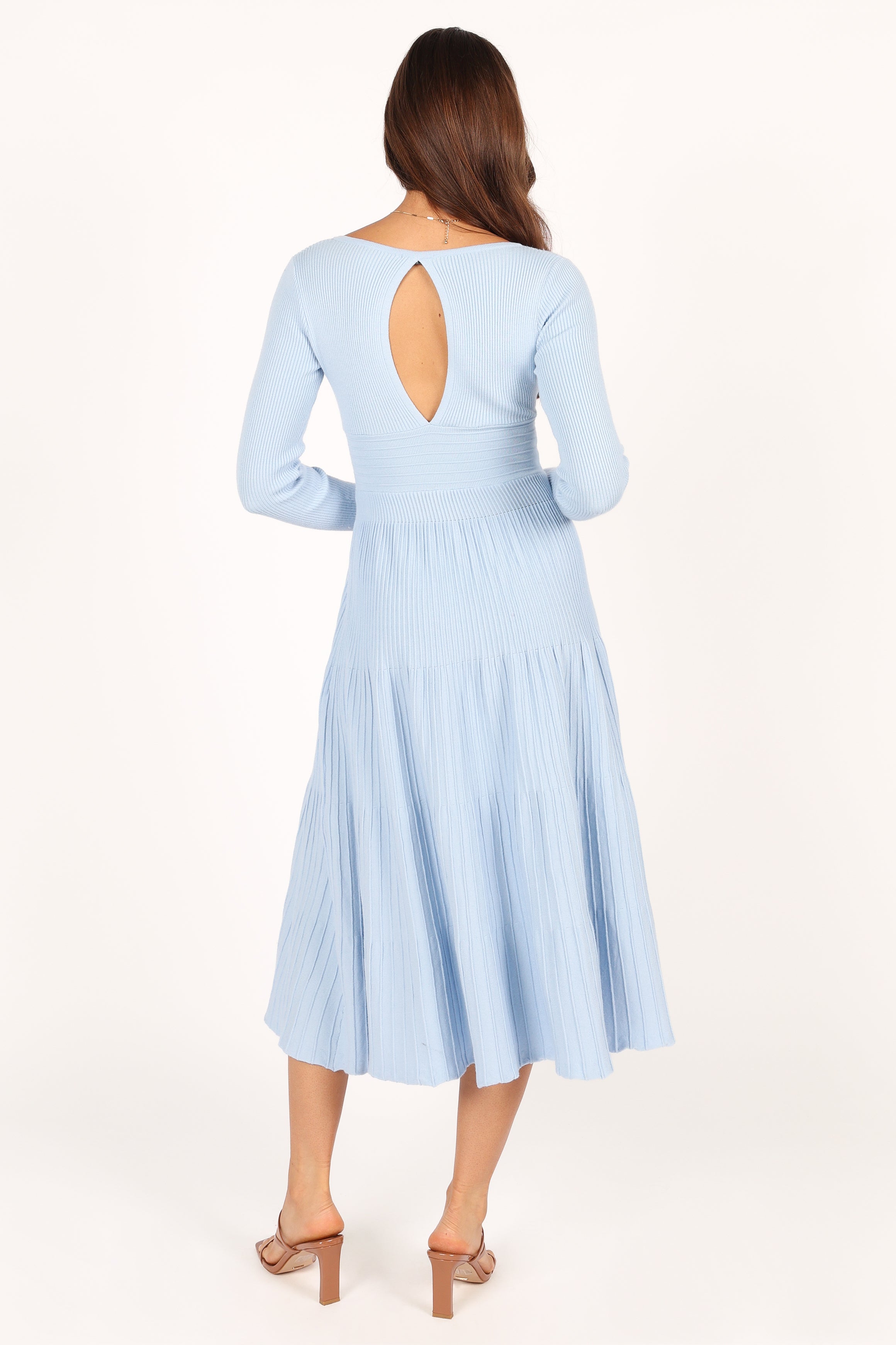 DRESSES @Violette Long Sleeve Midi Dress - Blue (waiting on bulk)