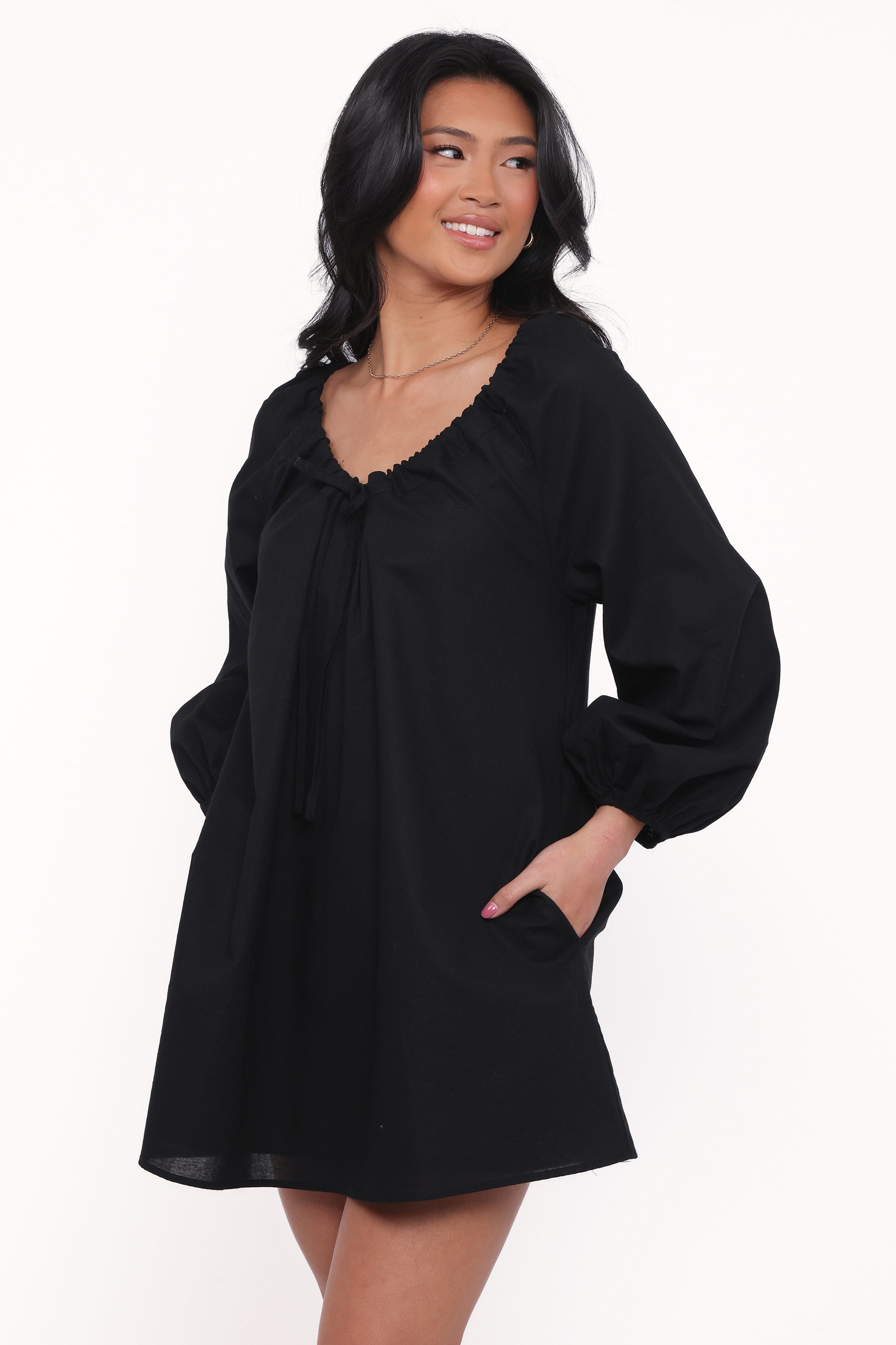 DRESSES Walker Smock Mini Dress - Black