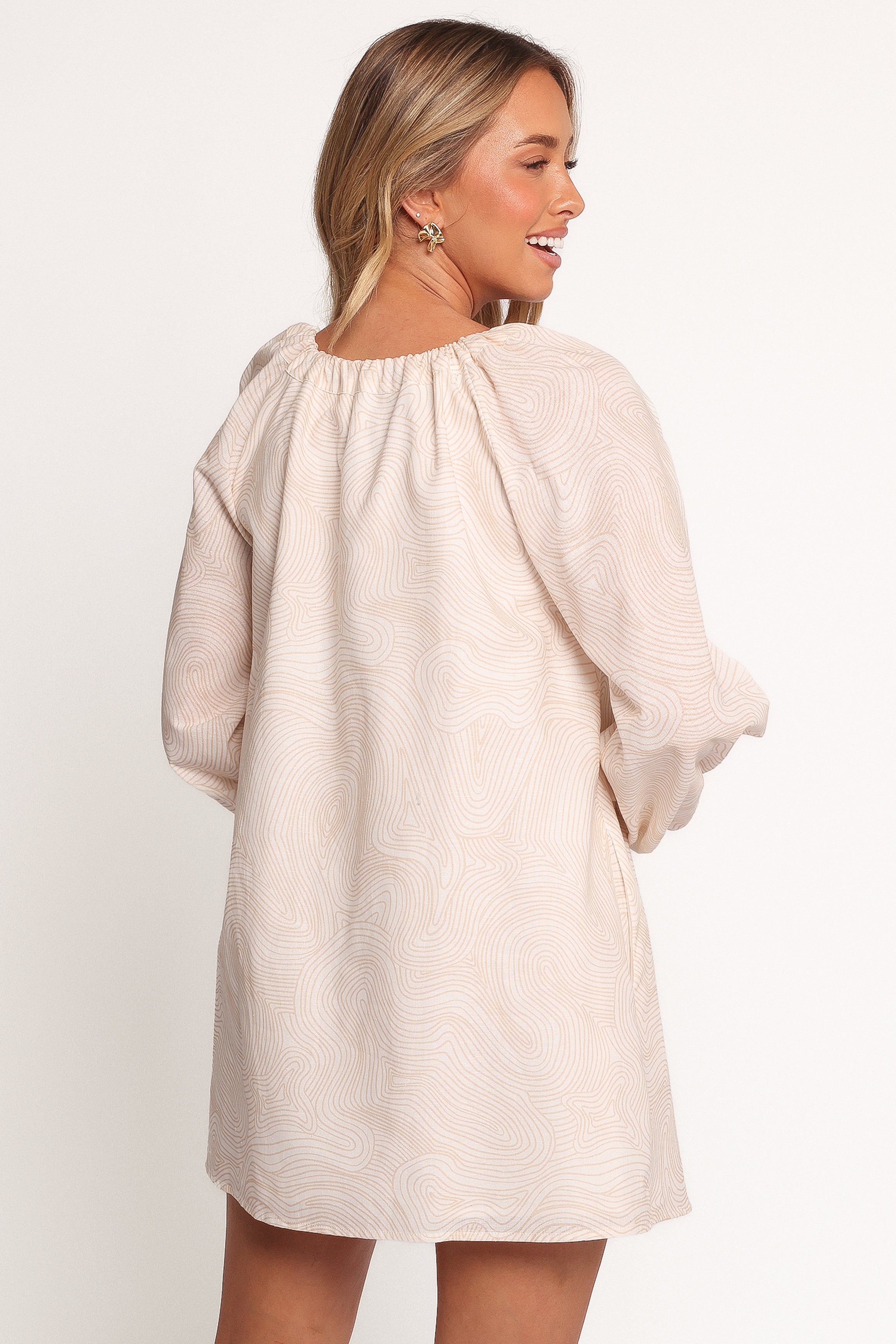 DRESSES Walker Smock Mini Dress - Tan Swirl