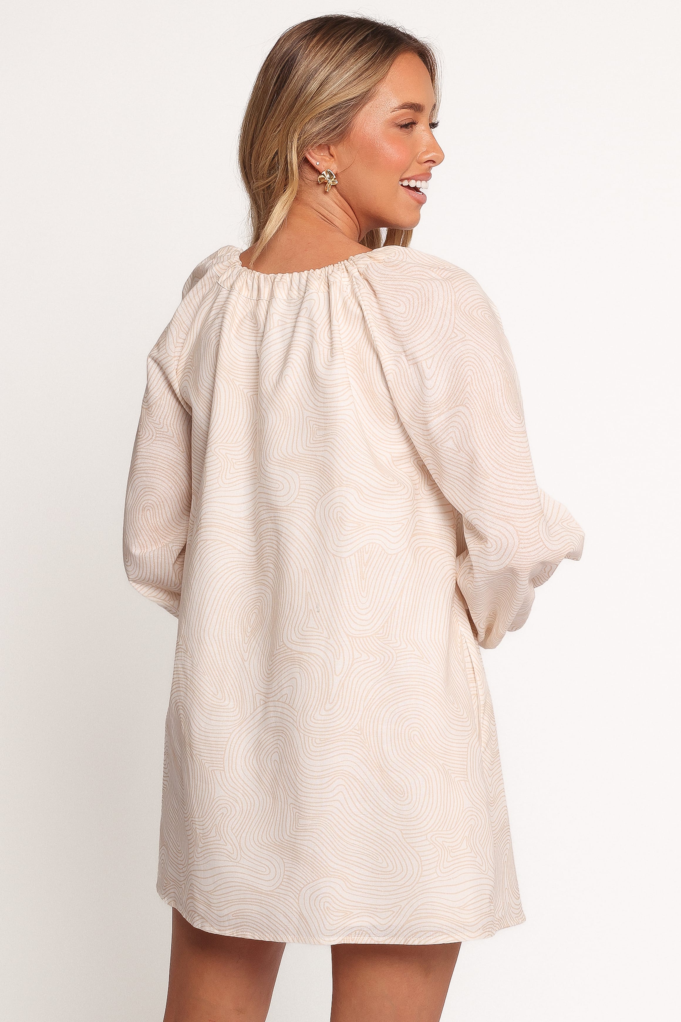 DRESSES Walker Smock Mini Dress - Tan Swirl