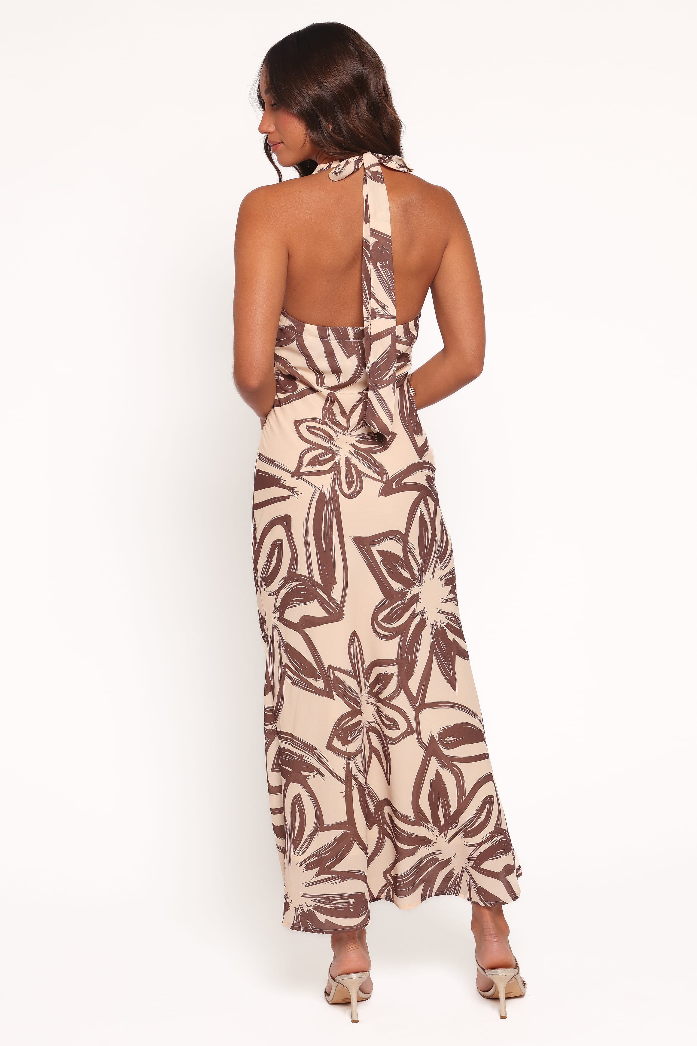 DRESSES Warner Halter Dress - Cream/Brown