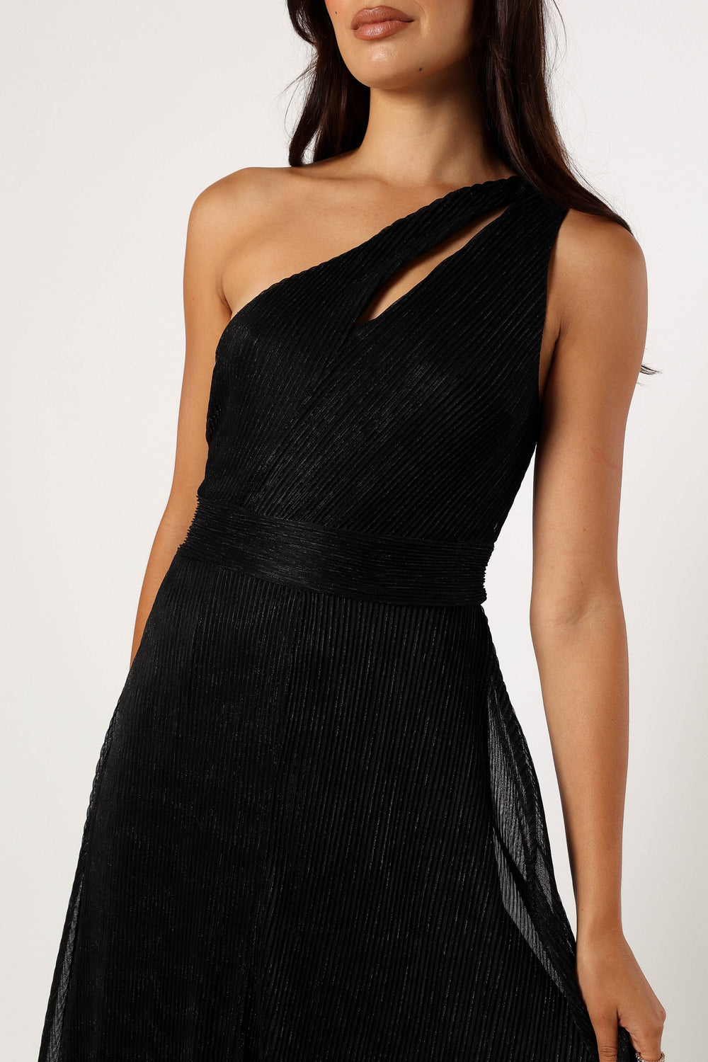 Watson One Shoulder Maxi Dress - Black Sparkle - View 2 | Shop Formal Dress