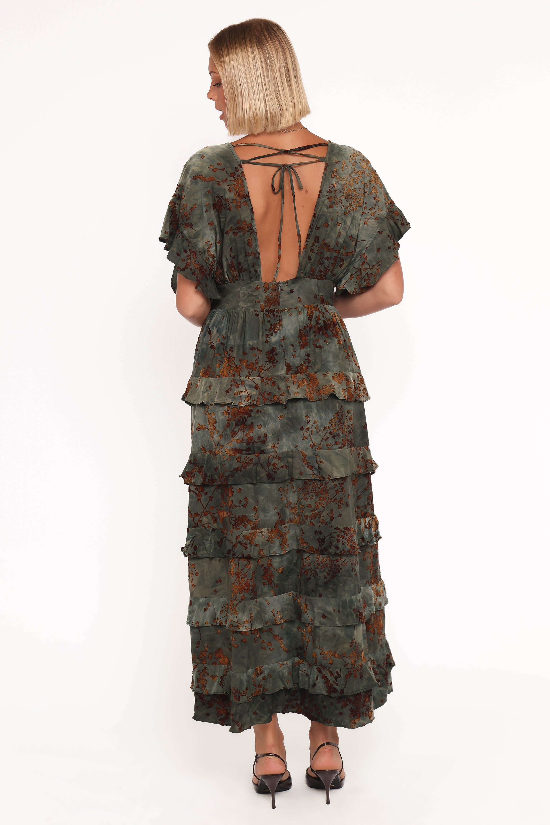 DRESSES Wendi Ruffle Dress - Jade/Brown