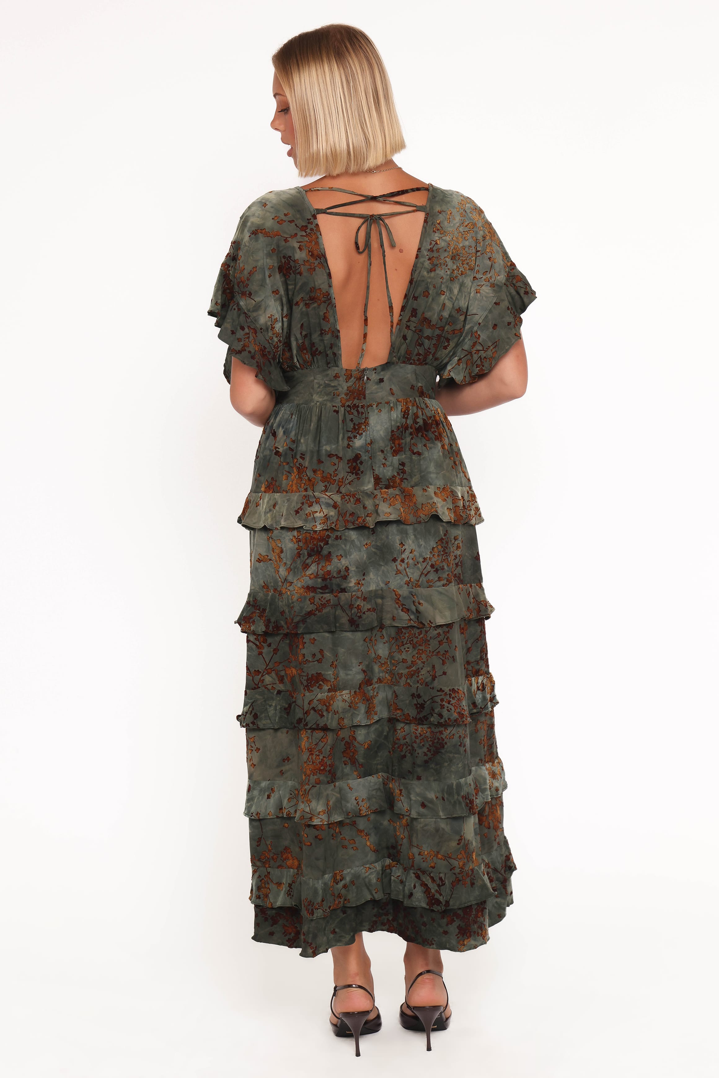 DRESSES Wendi Ruffle Dress - Jade/Brown