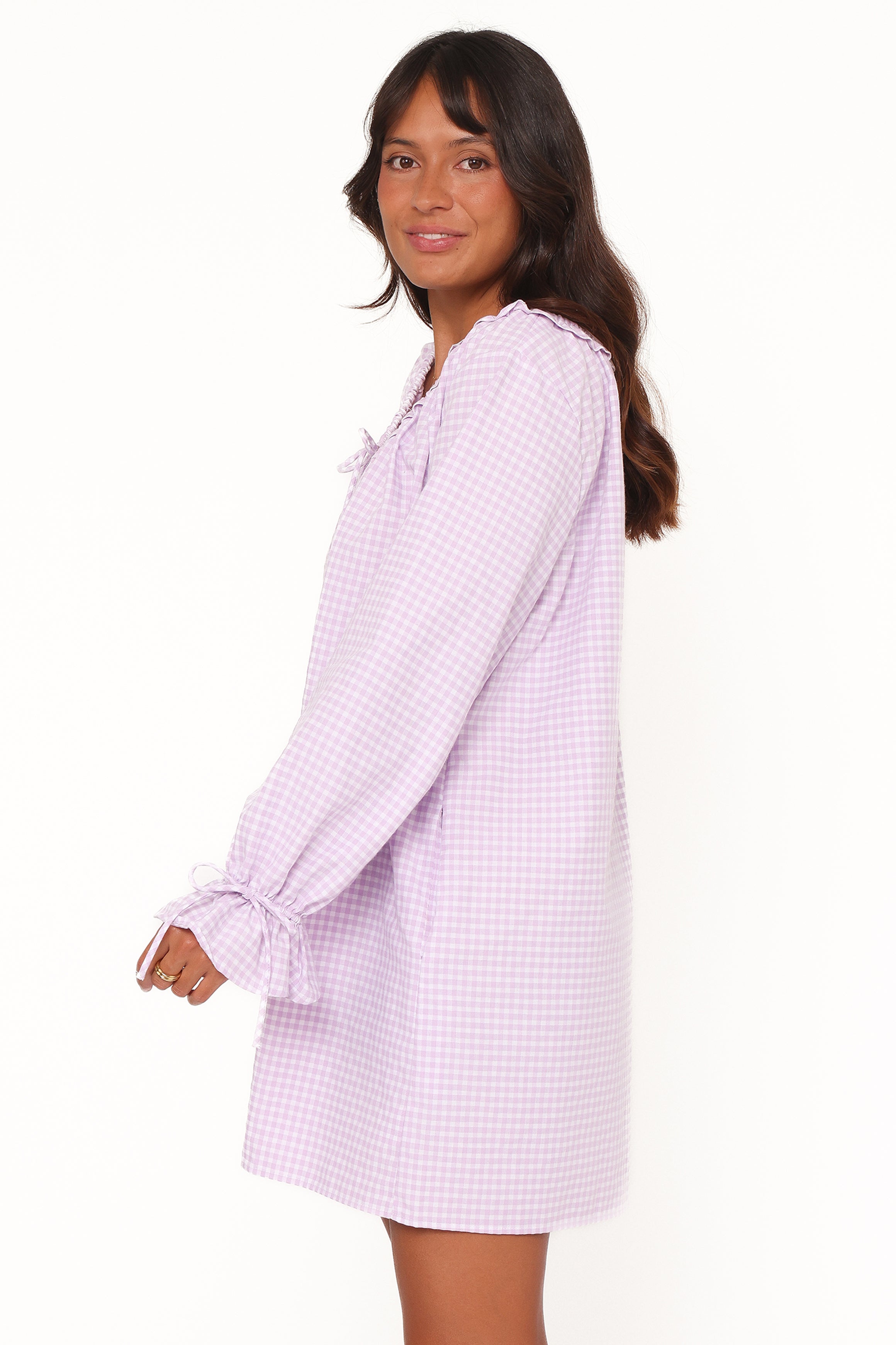 DRESSES Wendy Mini Dress - Lilac Gingham