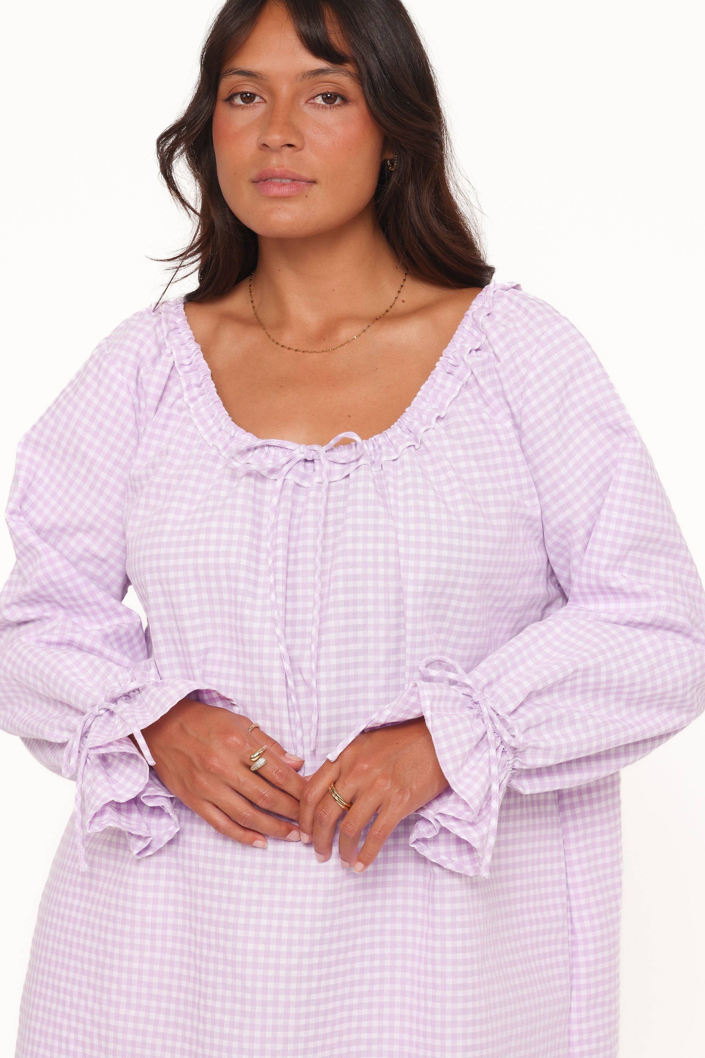 DRESSES Wendy Mini Dress - Lilac Gingham