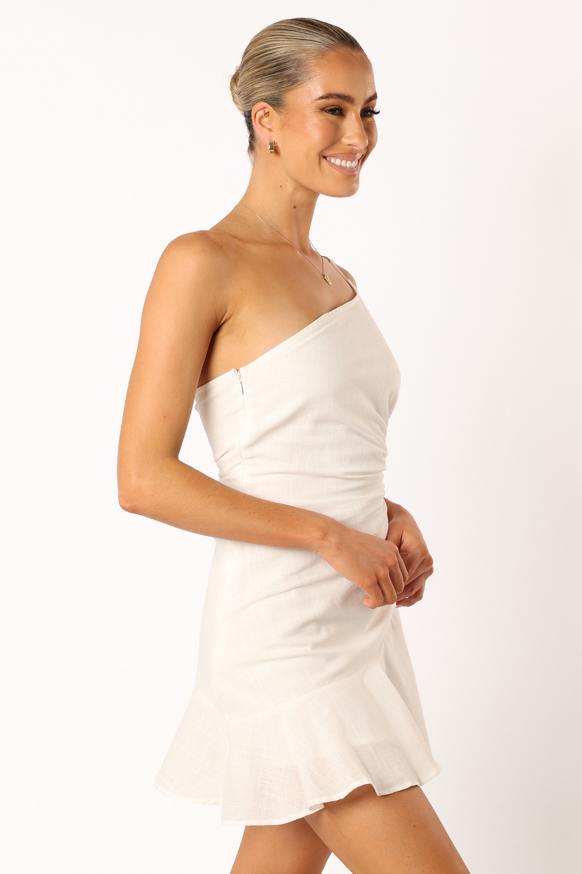DRESSES @Wimbeldon One Shoulder Mini Dress - White
