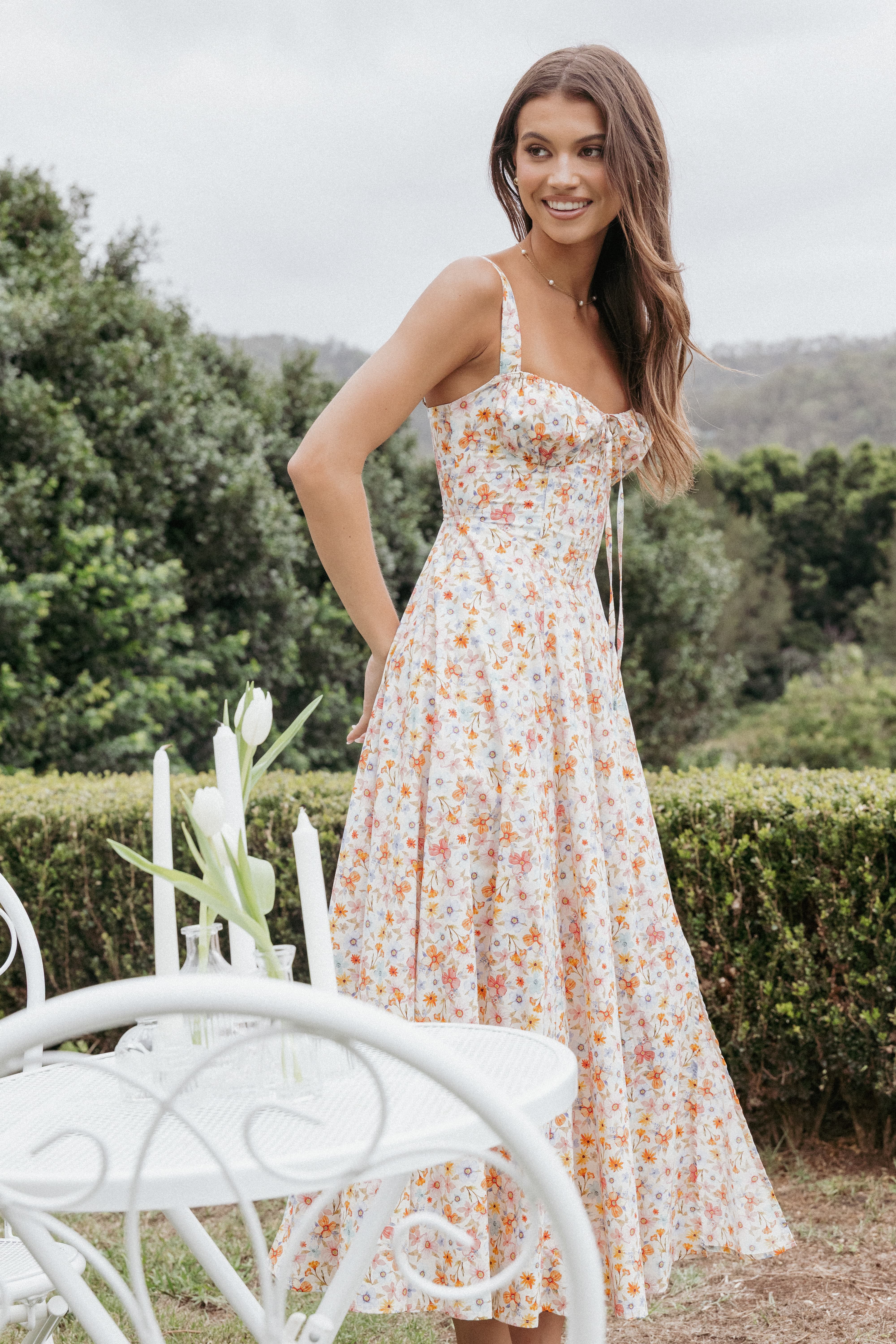 DRESSES Wisteria Midi Dress - Orange