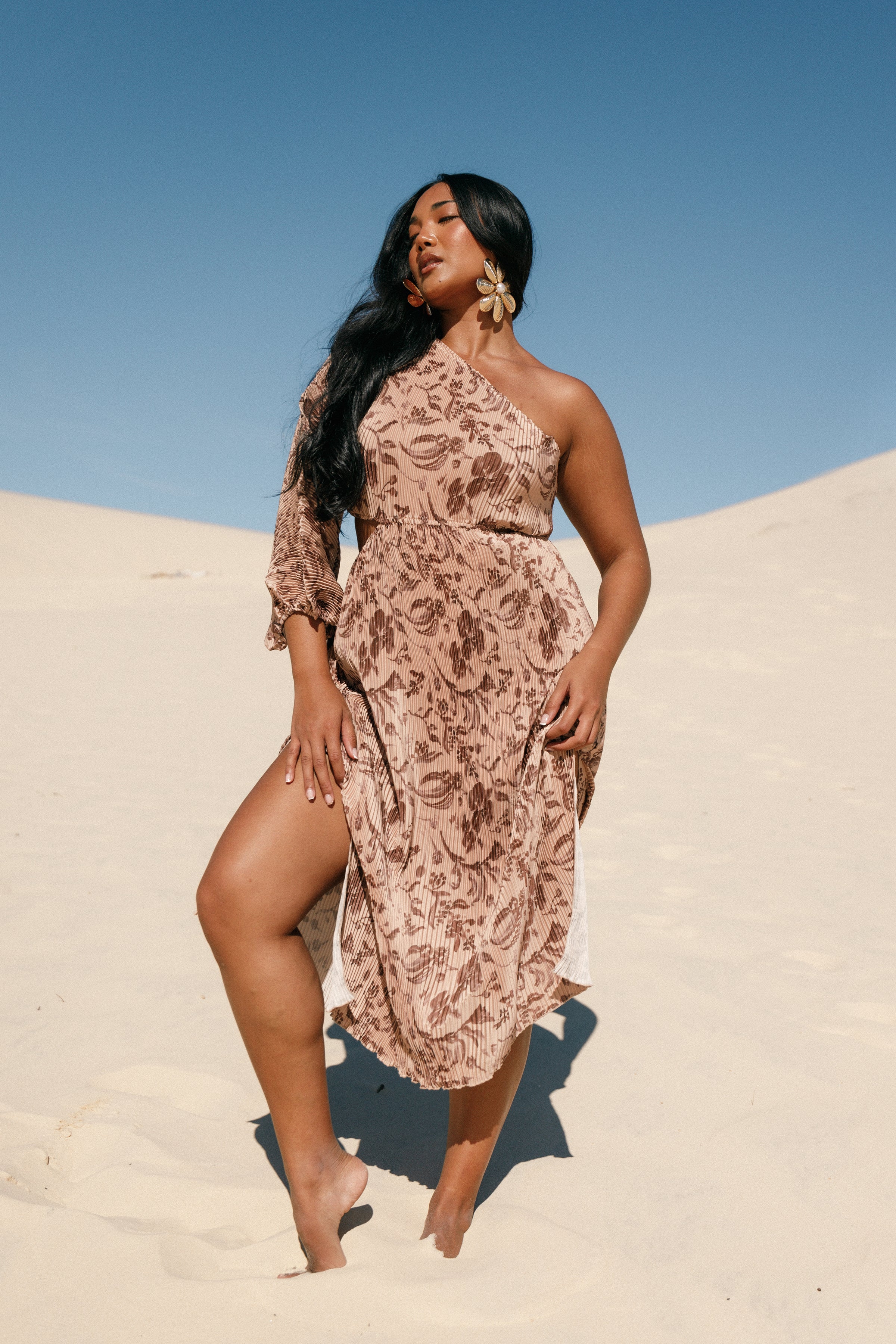 DRESSES Wren One Shoulder Midi Dress - Wild Orchid