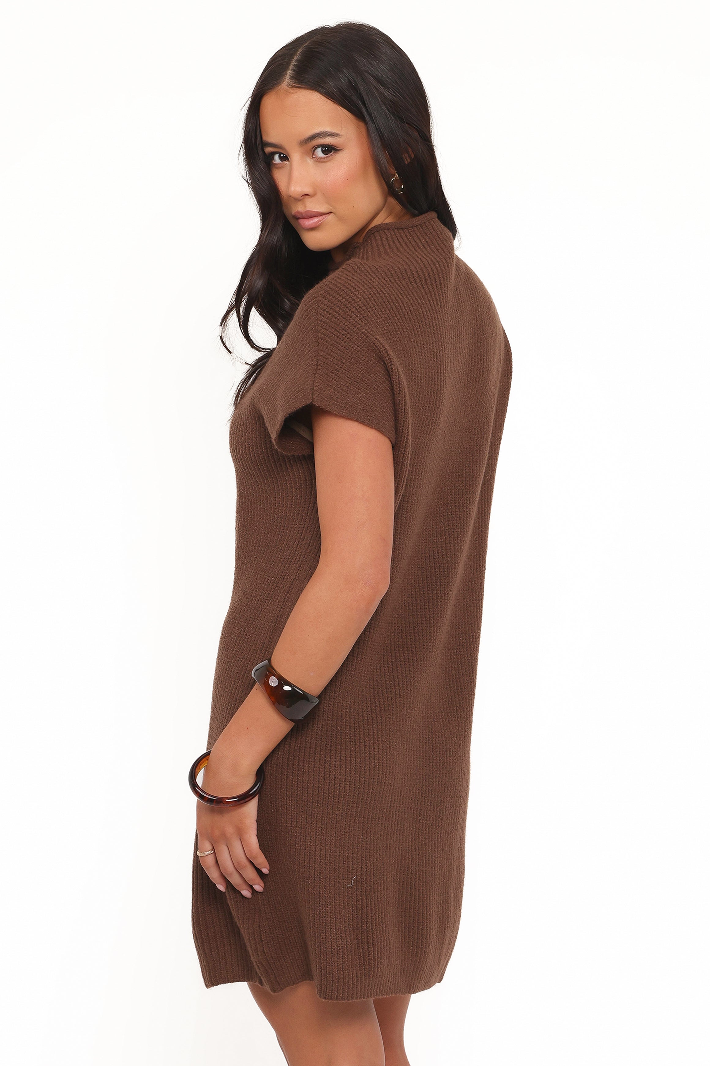 DRESSES Wright Knit Mini Dress - Chocolate Brown