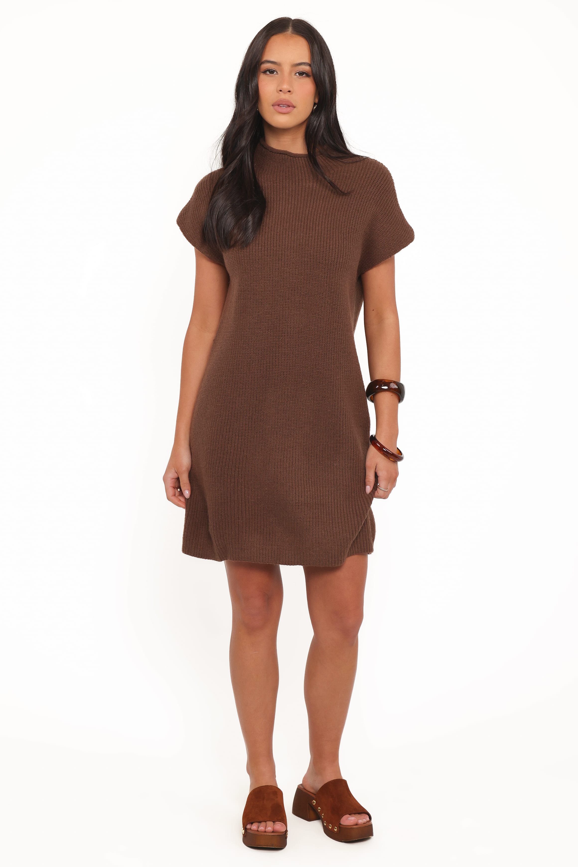 DRESSES Wright Knit Mini Dress - Chocolate Brown