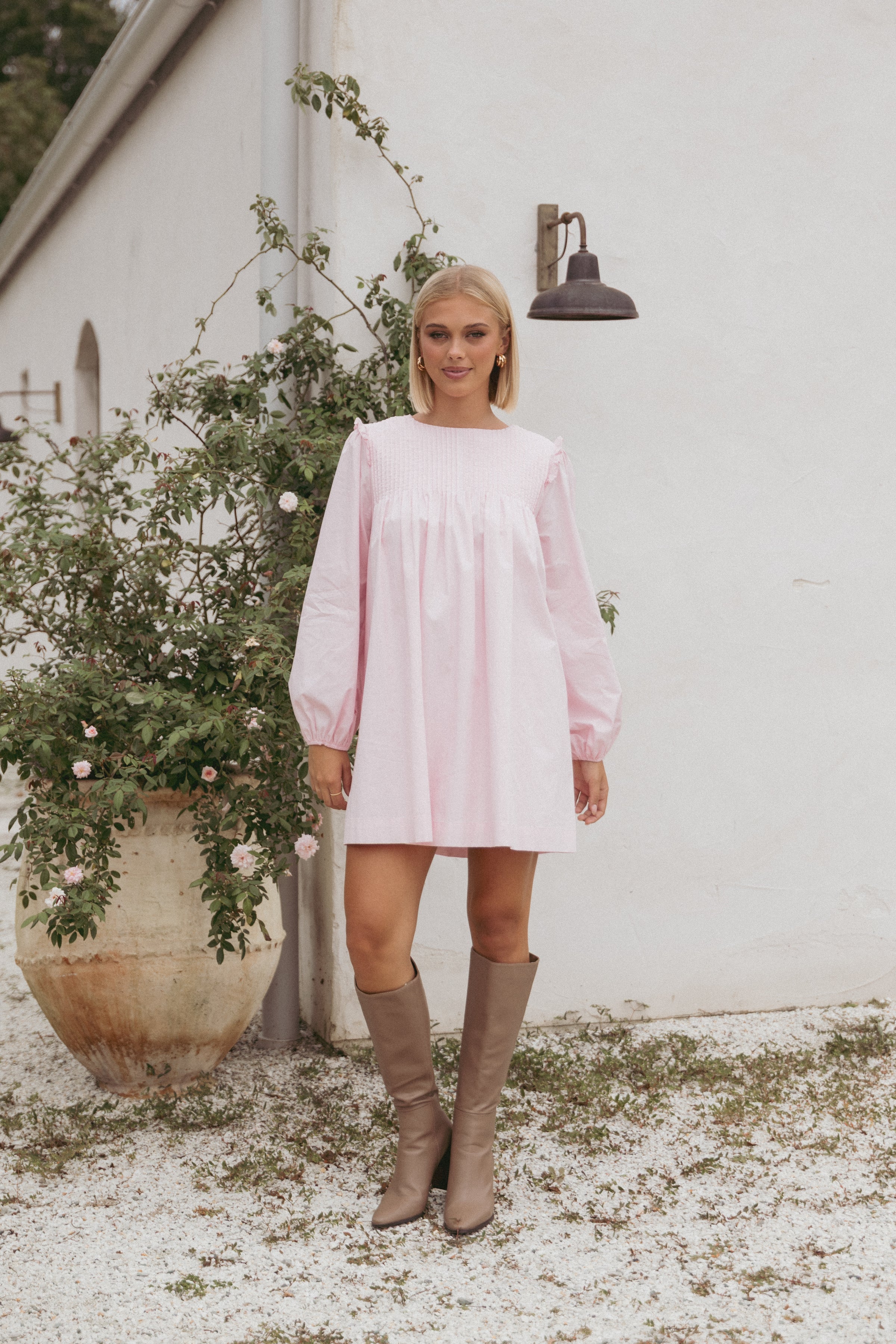 DRESSES Wyatt Long Sleeve Mini Dress - Pink