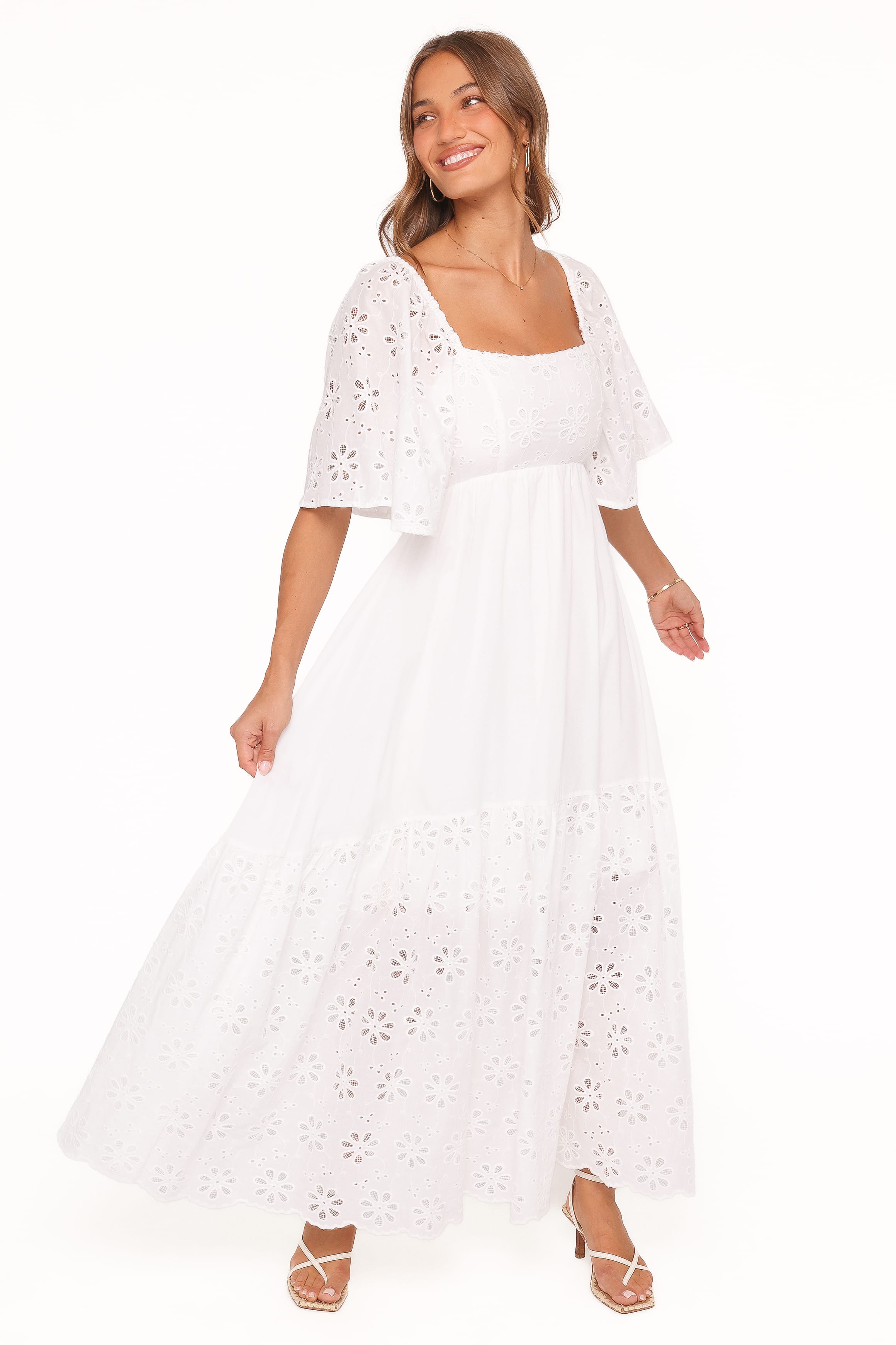 DRESSES Xana Maxi Dress - White Broderie