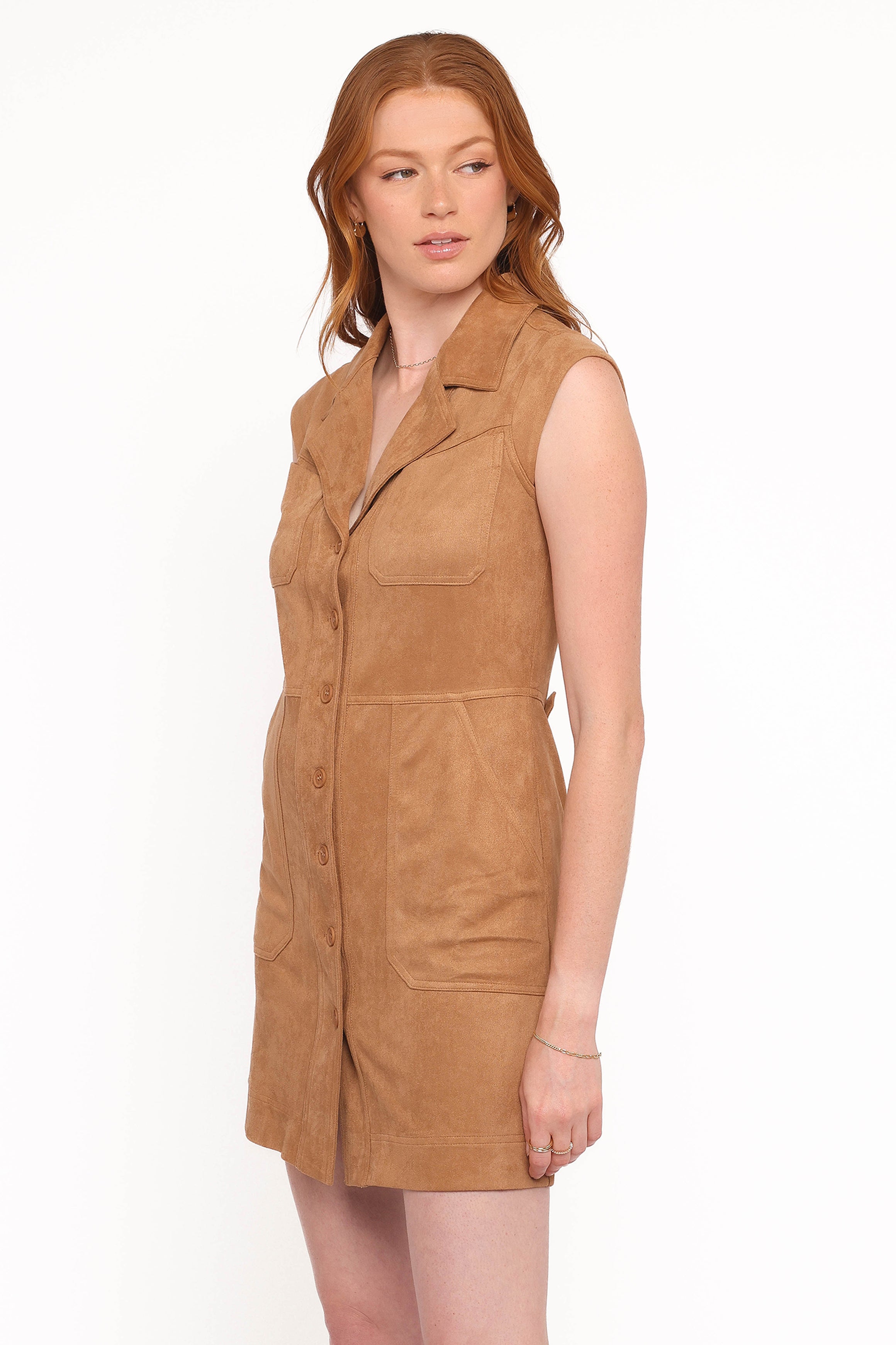DRESSES Xoey Suede Mini Dress - Camel