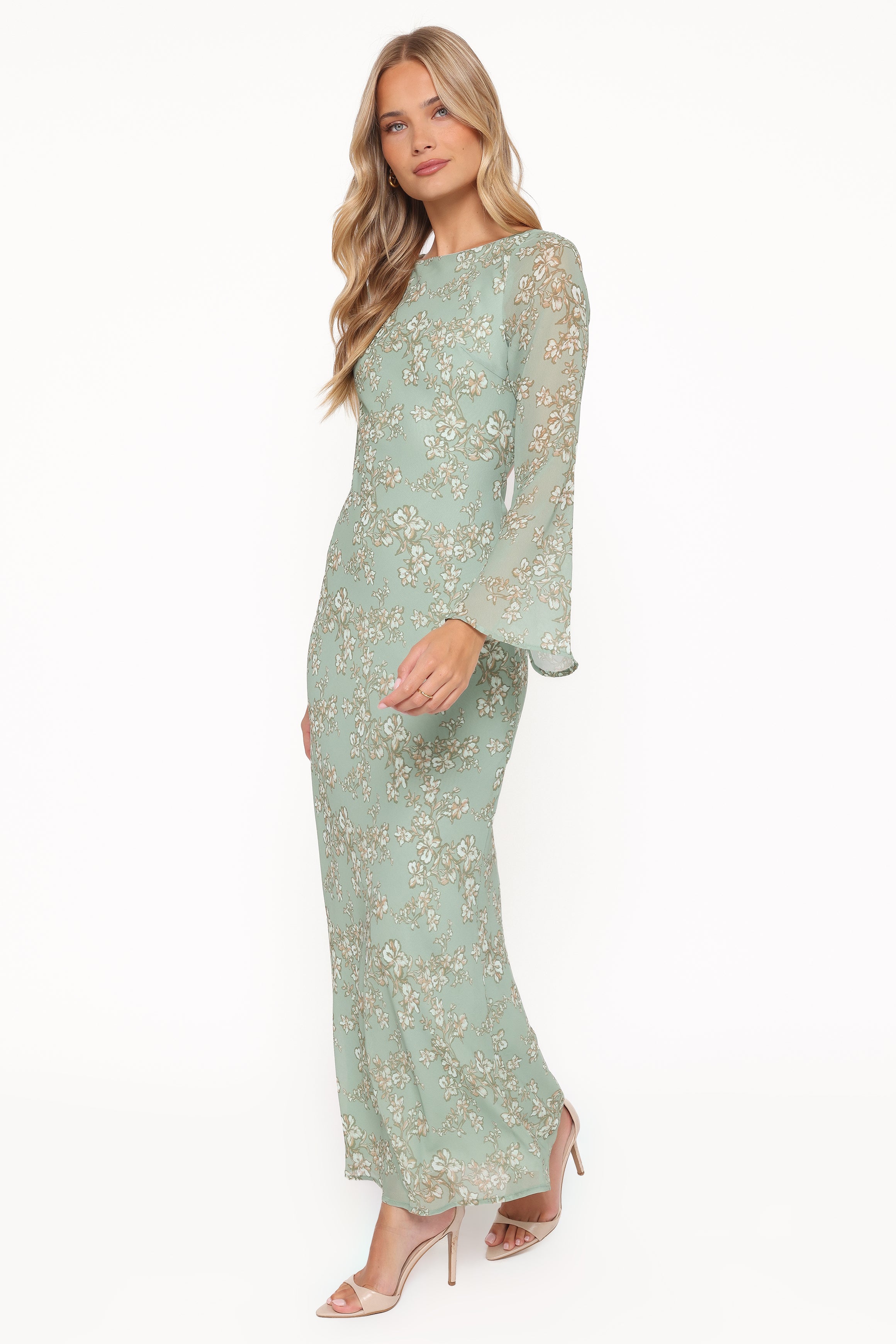 DRESSES Yolanda Long Sleeve Maxi Dress - Sage Green Floral