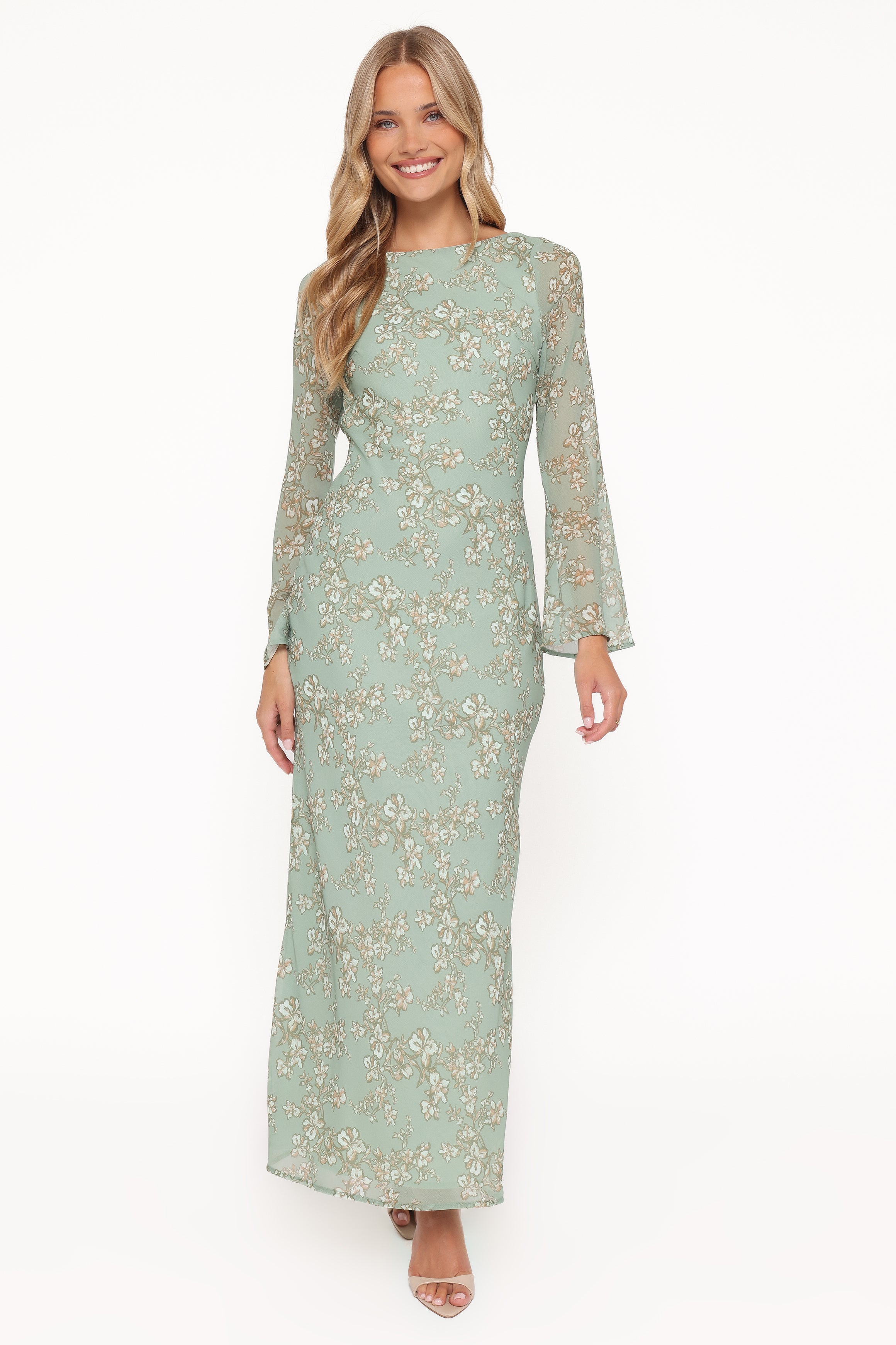 DRESSES Yolanda Long Sleeve Maxi Dress - Sage Green Floral